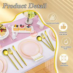 60 knives in stainless steel gold cutlery set