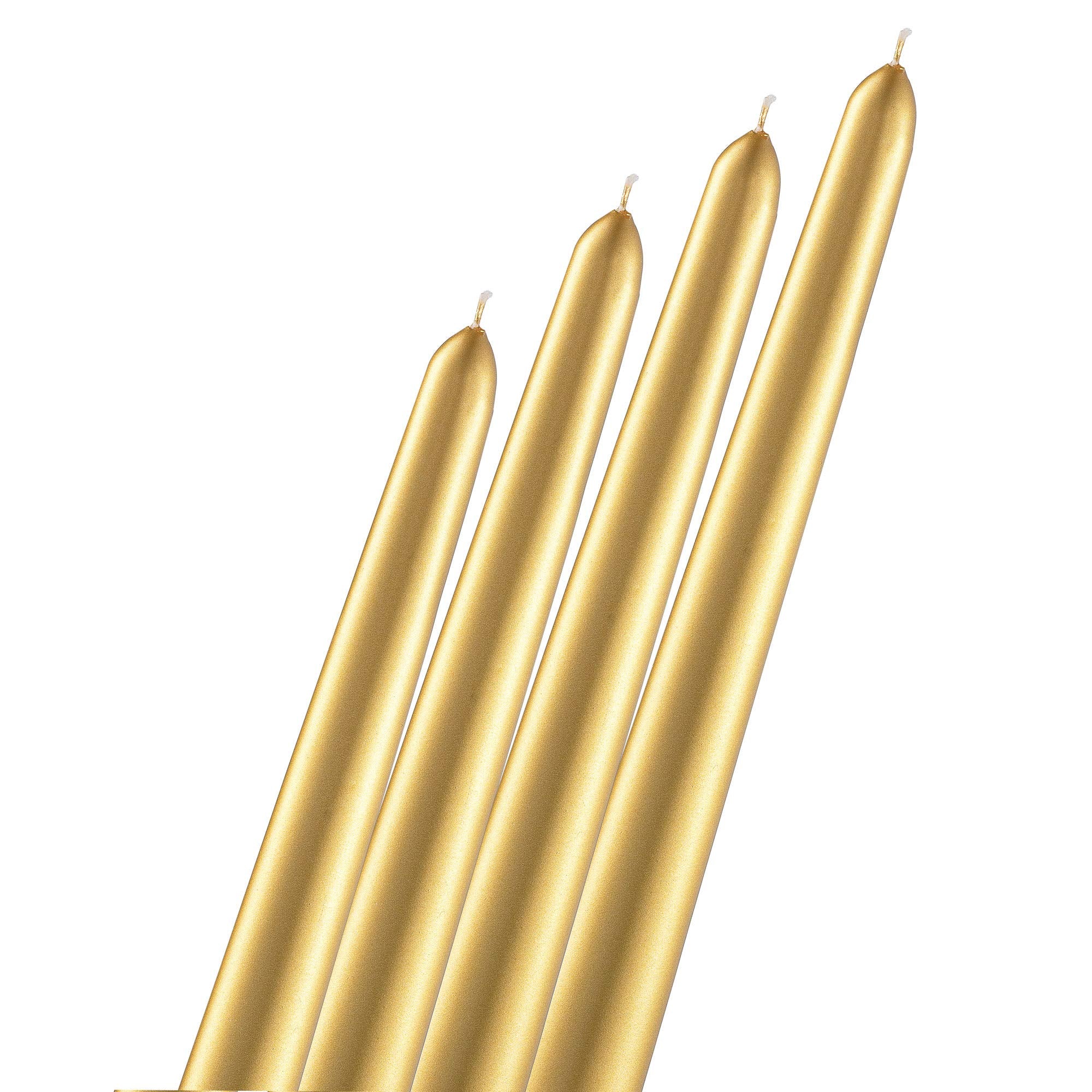 9 inch tall gold taper candles for table centerpieces