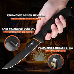 Roll bag shown with complete knife set