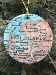 Gift card packaging of Netherlands Christmas Ornament ready for mailing