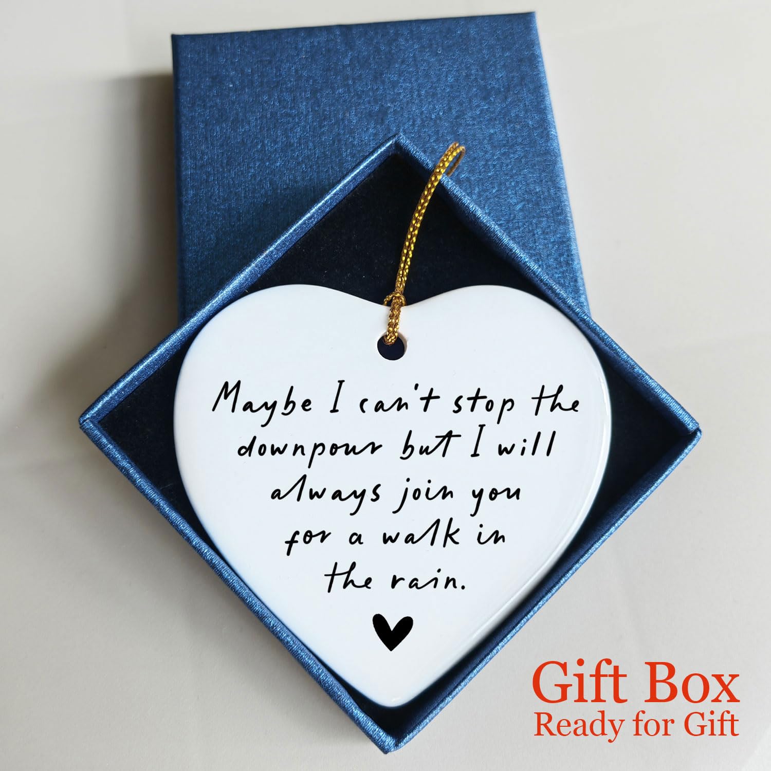 Gift box packaging accompanying sympathy ornament