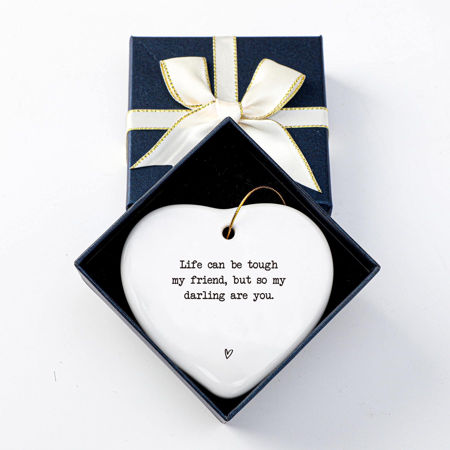 Includes 1 pcs golden ribbon for hanging