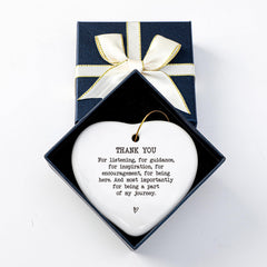 Ornament with golden ribbon ready for hanging