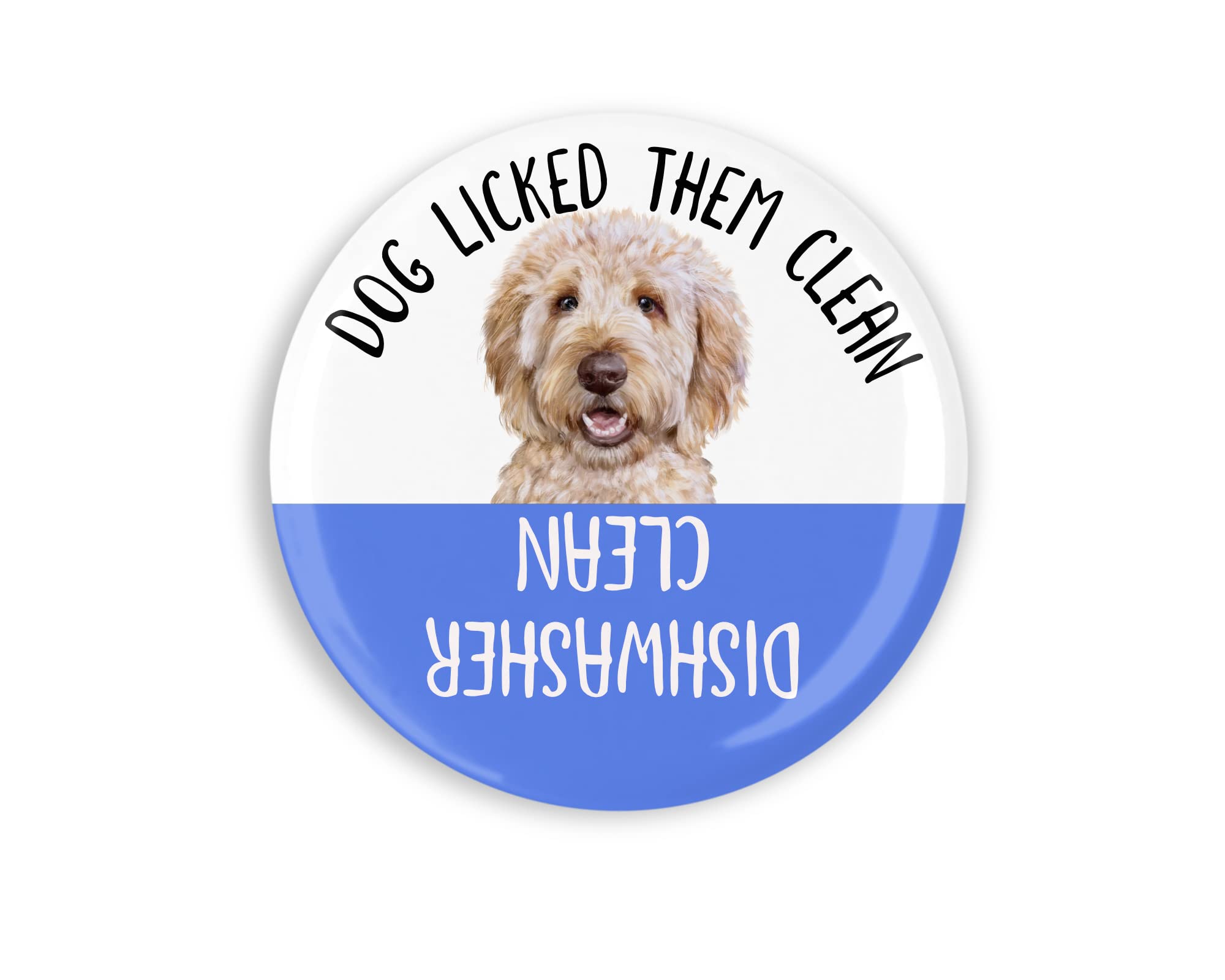 Goldendoodle dishwasher magnet 2.25 inch personalized with name and color