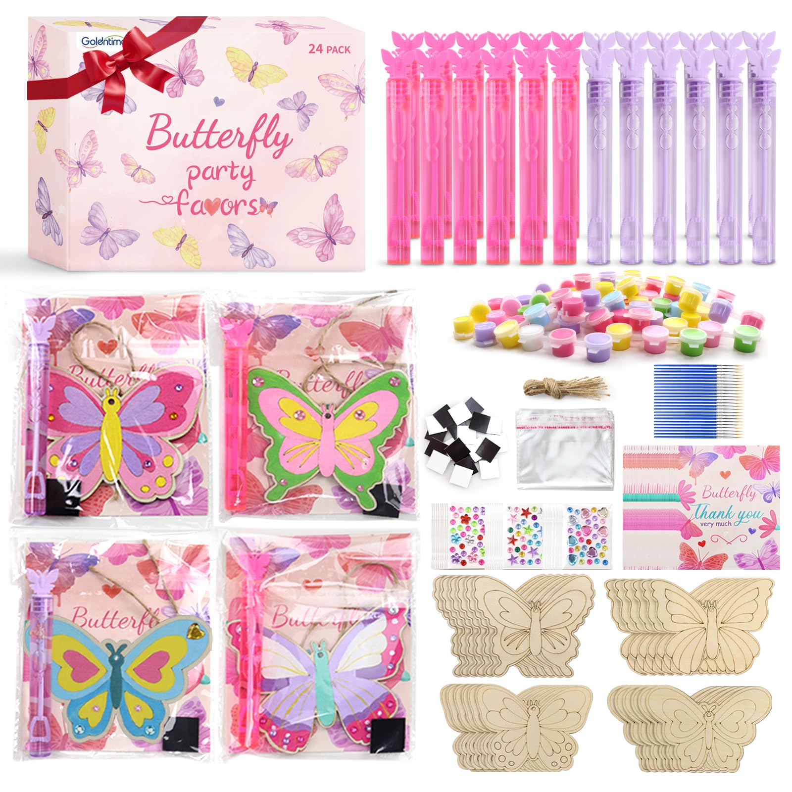 goldentime butterfly party favors 24 pack contents wood butterflies magnets