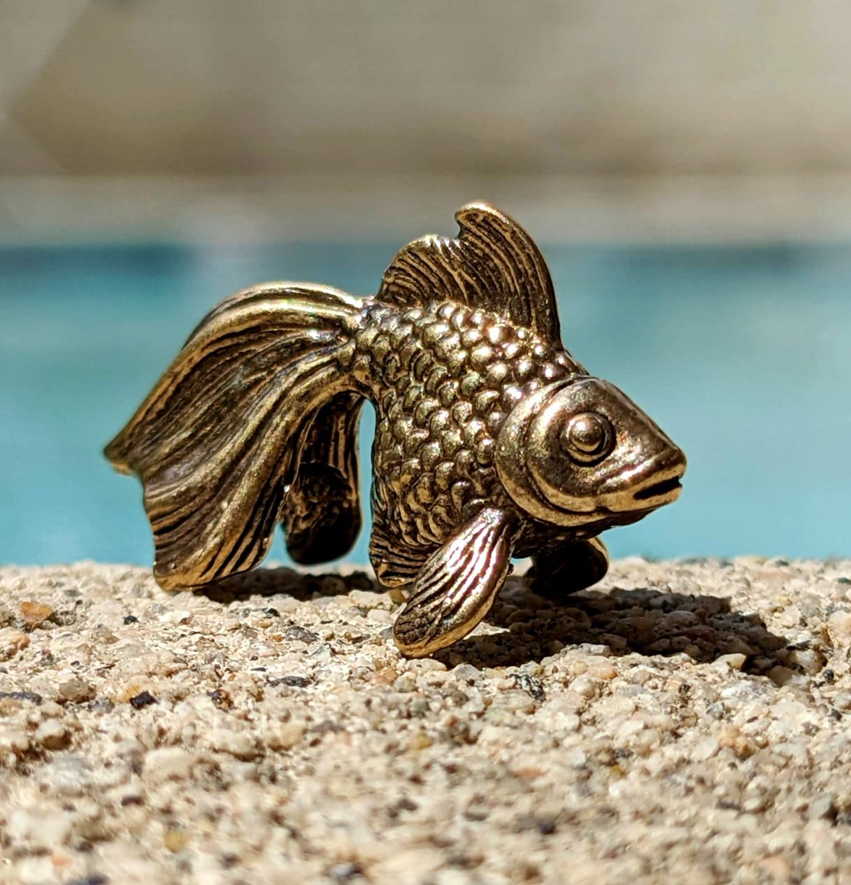 Goldfish brass sculpture decor for home fireplace