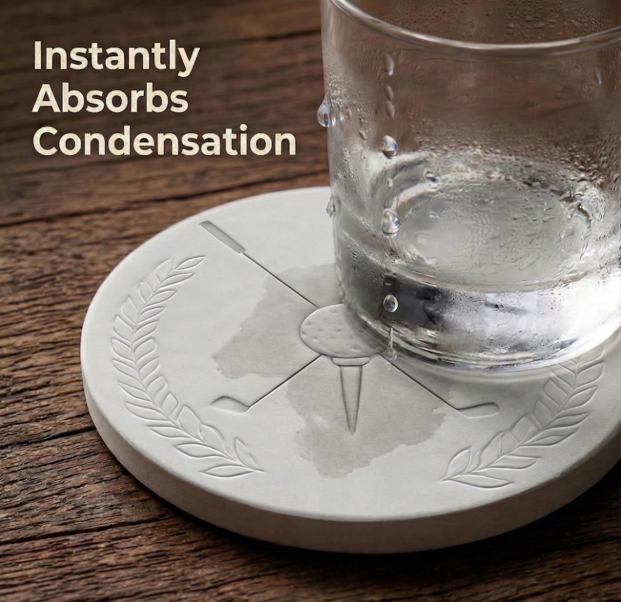 Golf Absorbent Drink Coaster Set, 4pcs, 4 3/8 inch diameter