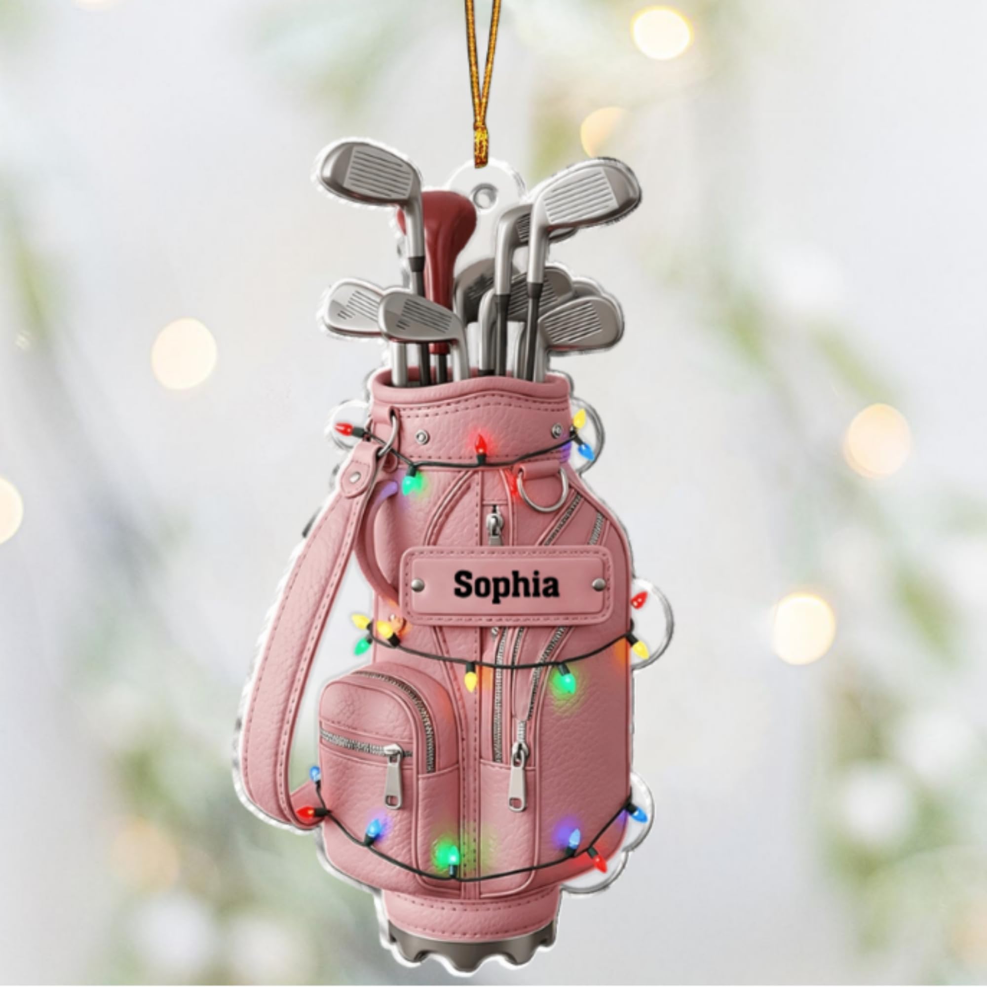 Golf lovers acrylic ornament suitable for Christmas tree display