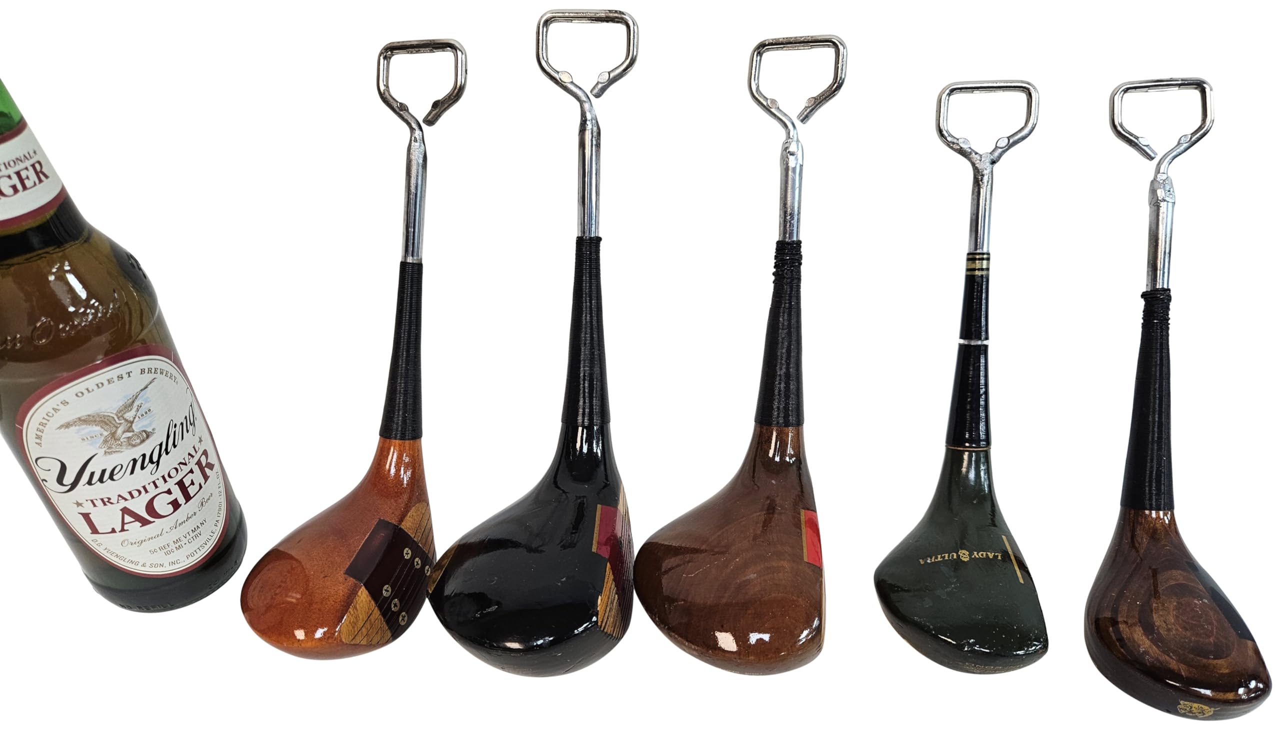 Golf themed mancave gift bottle opener display