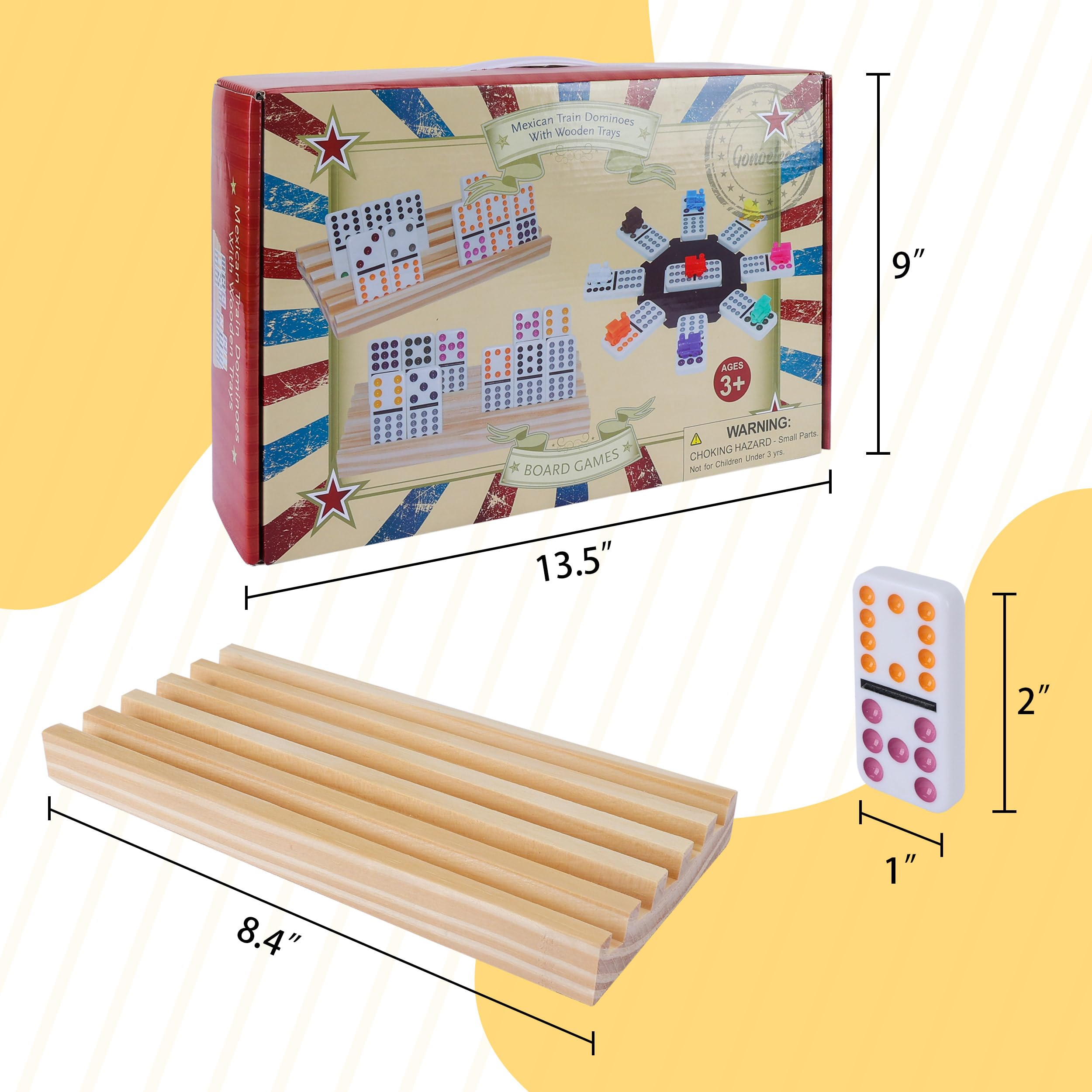 Tin box packaging of the Gonoelec Mexican Train set