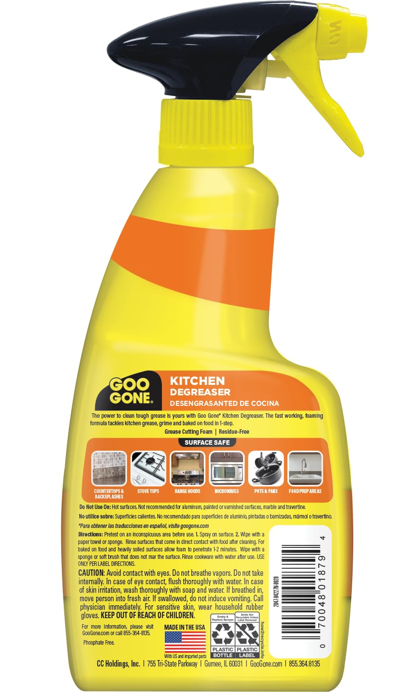 Goo Gone Degreaser 2047 model kitchen cleaner bottle