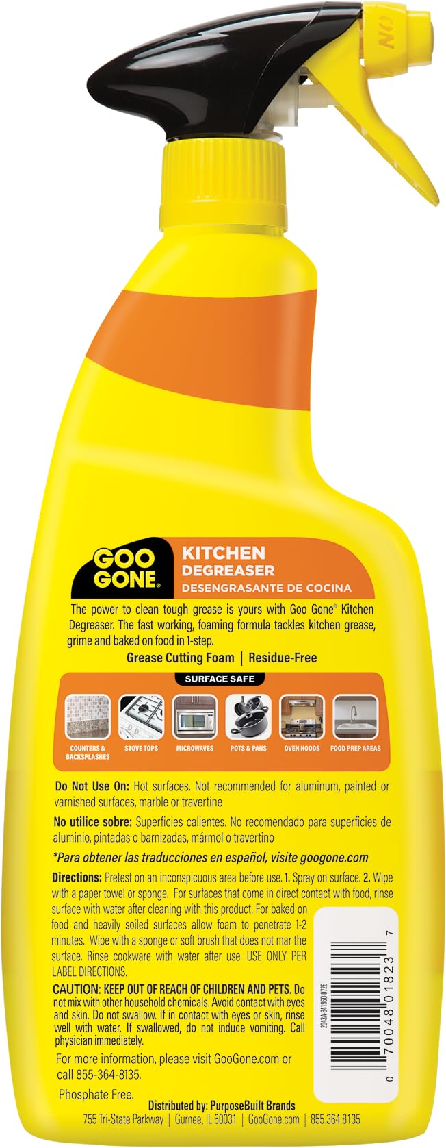 Goo Gone Foaming Kitchen Degreaser packaging and label