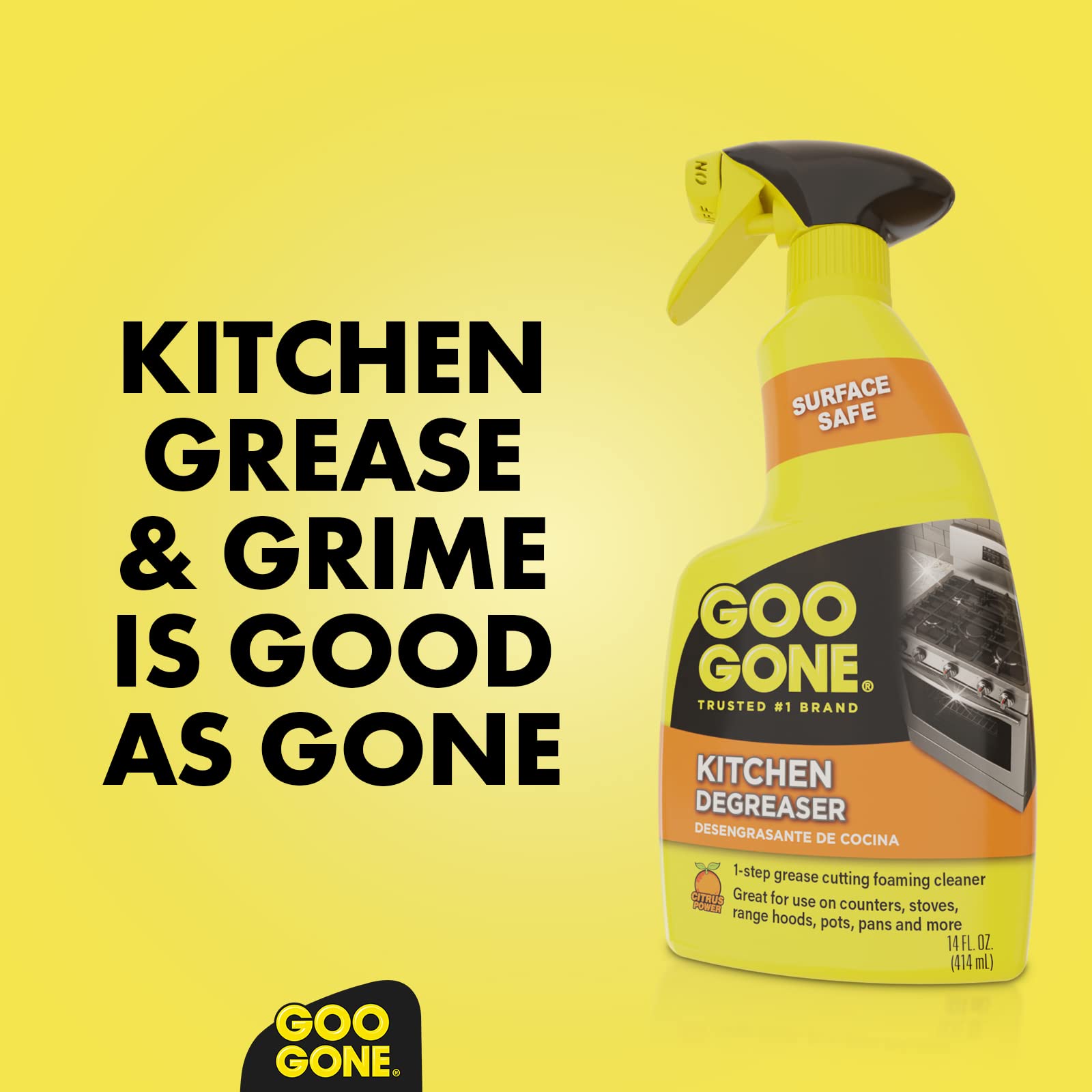 Baked-on grease removal action with Goo Gone