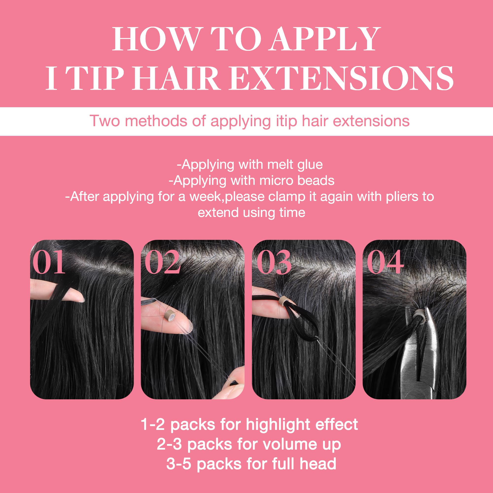 14-16 inch option of GOO GOO I Tip Hair Extensions 100 strands