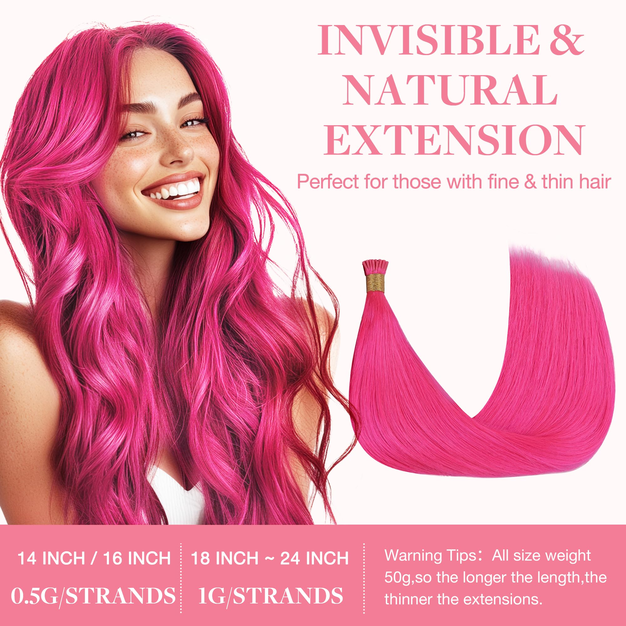 GOO GOO I Tip Hair Extensions 50g weight shown