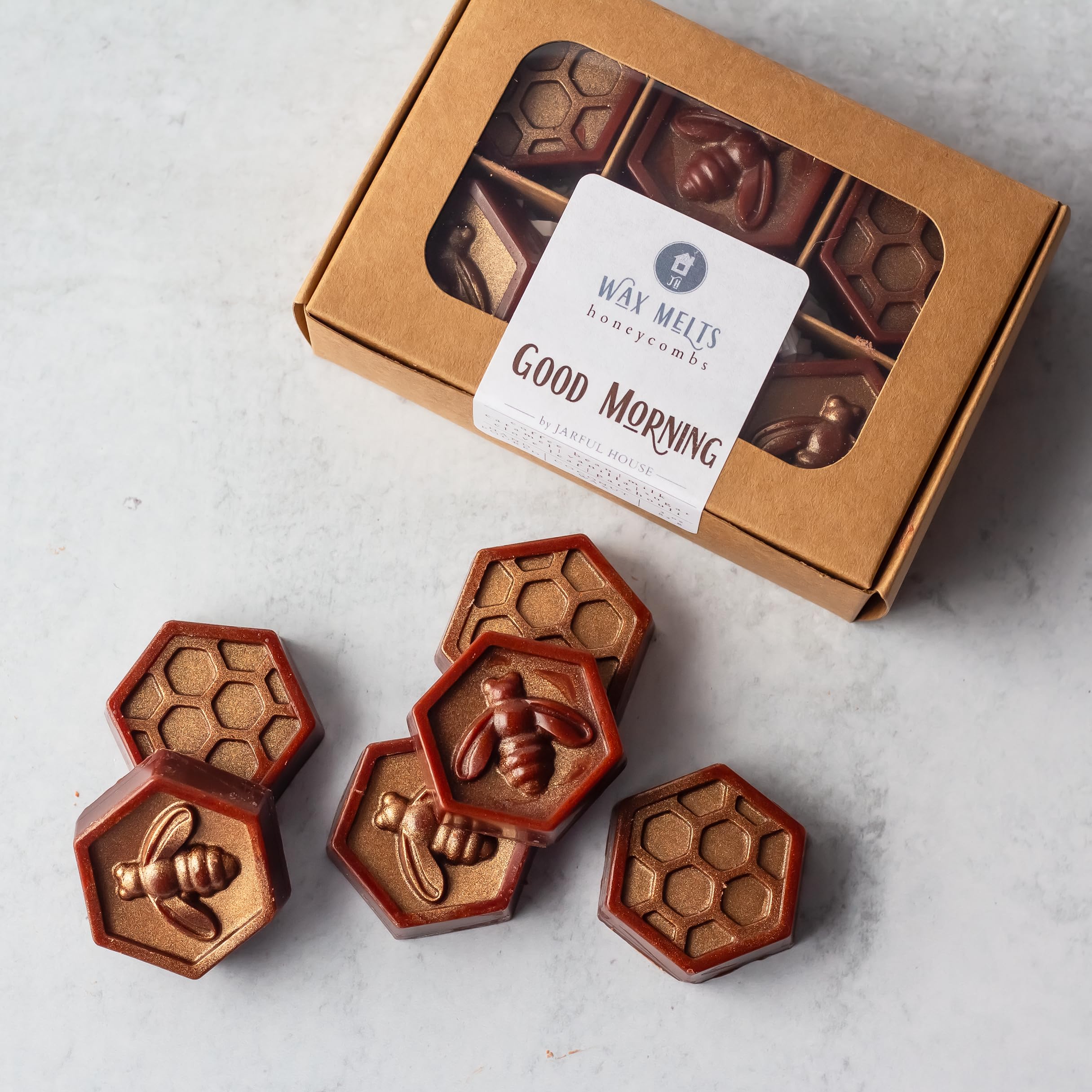Good Morning scent coconut wax melts with bronze copper mica