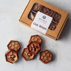 Good Morning scent coconut wax melts with bronze copper mica