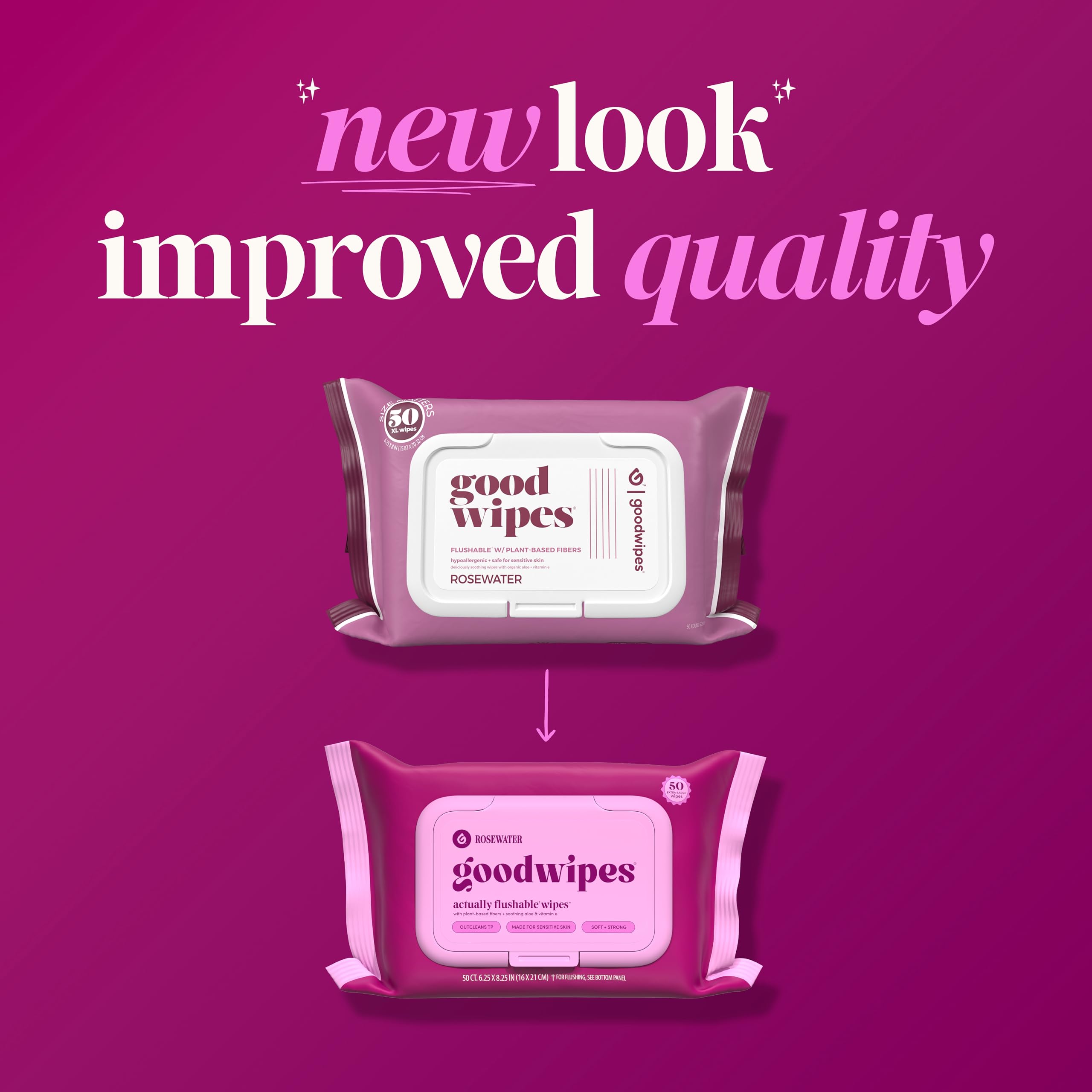 3 pack plus 3 singles packaging Goodwipes wipes