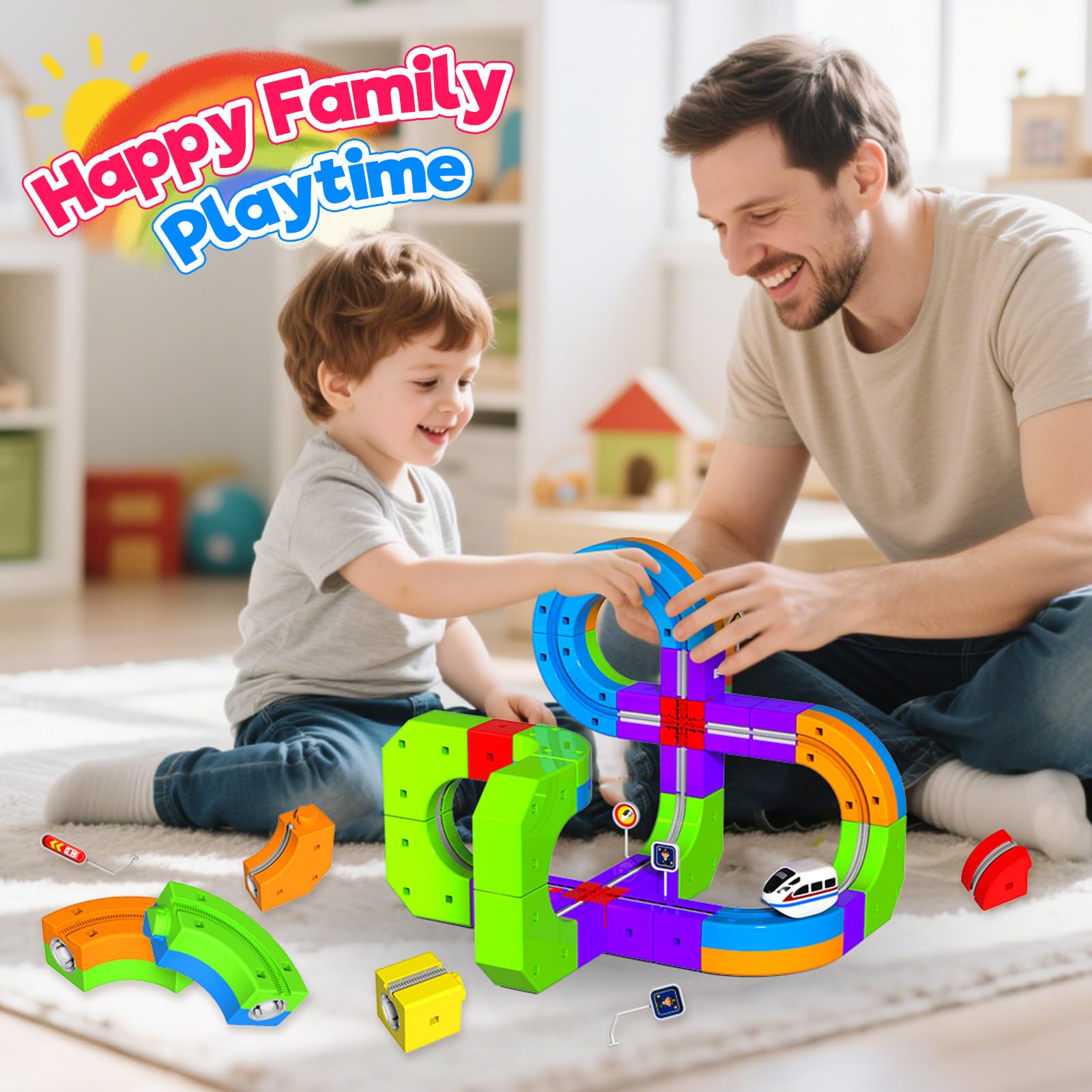 69pcs train set tracks and electric train components