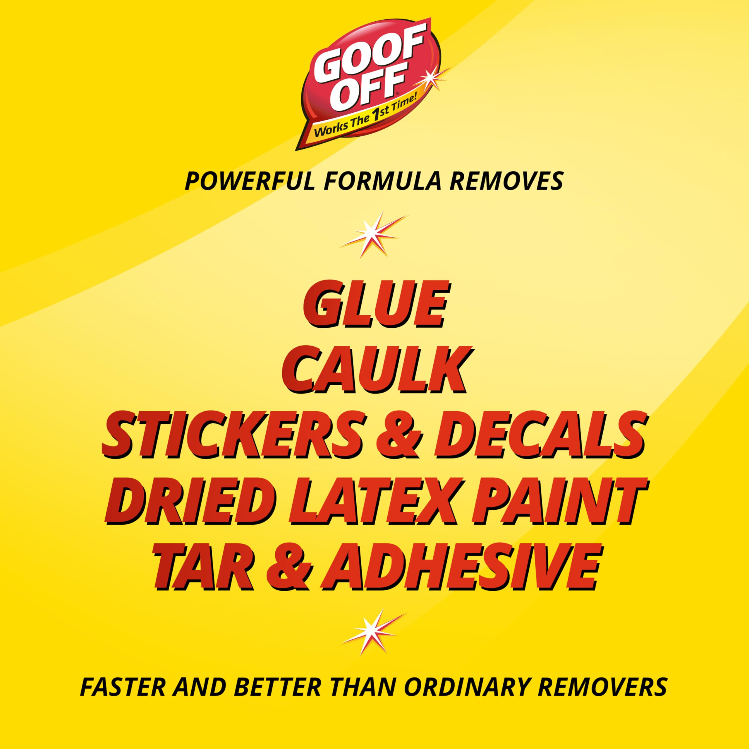 Latex paint removal on surfaces with Goof Off Pro Strength Remover