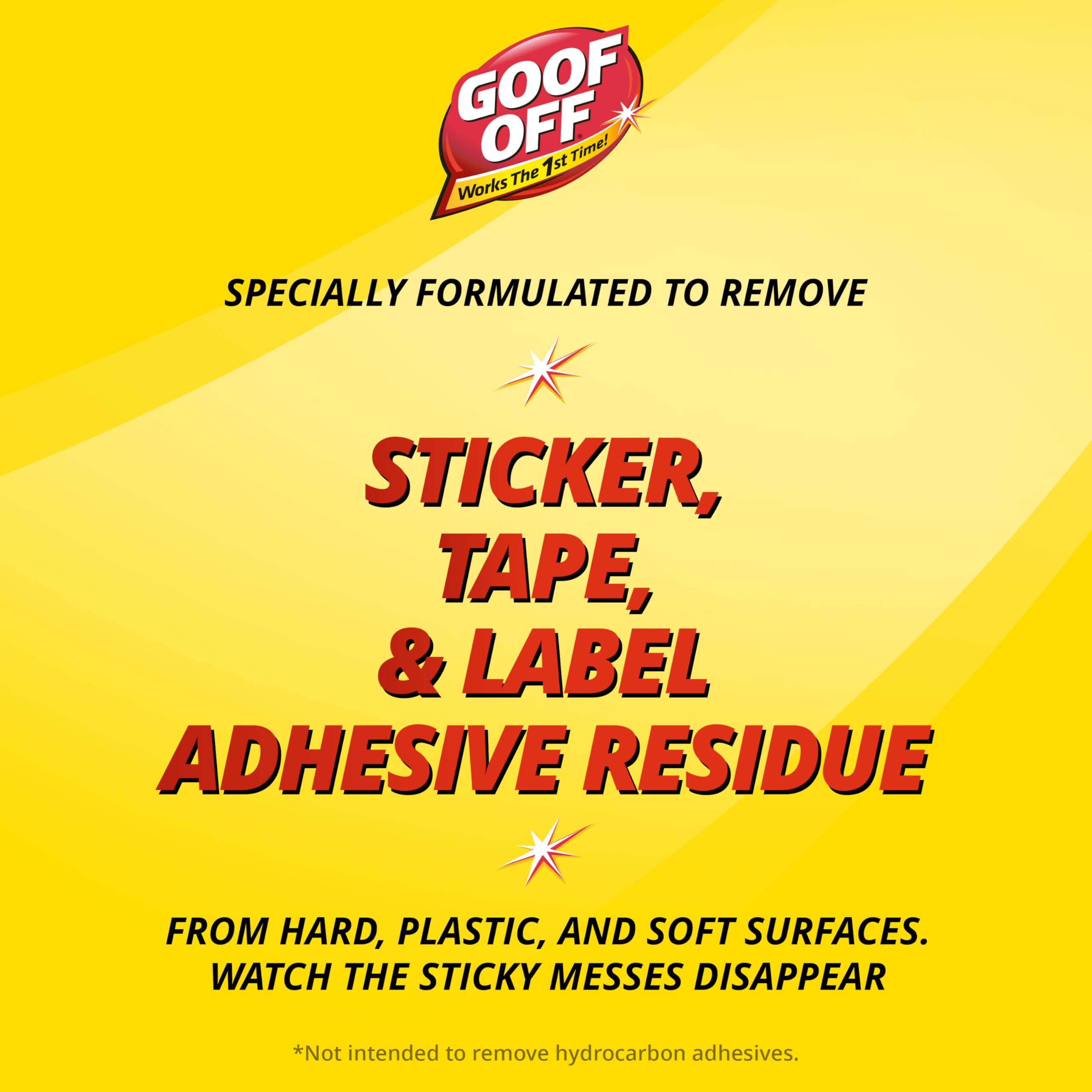 Sticker and label removal with Goof Off Adhesive Gunk Remover