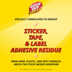 Sticker and label removal with Goof Off Adhesive Gunk Remover