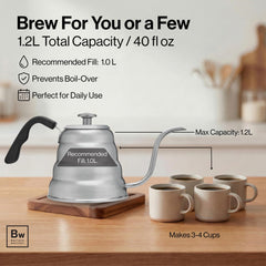 Gooseneck Kettle stainless steel 18/8 Barista Warrior
