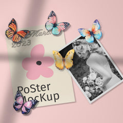 Butterfly fridge magnets 2.17 inch diameter assorted colors