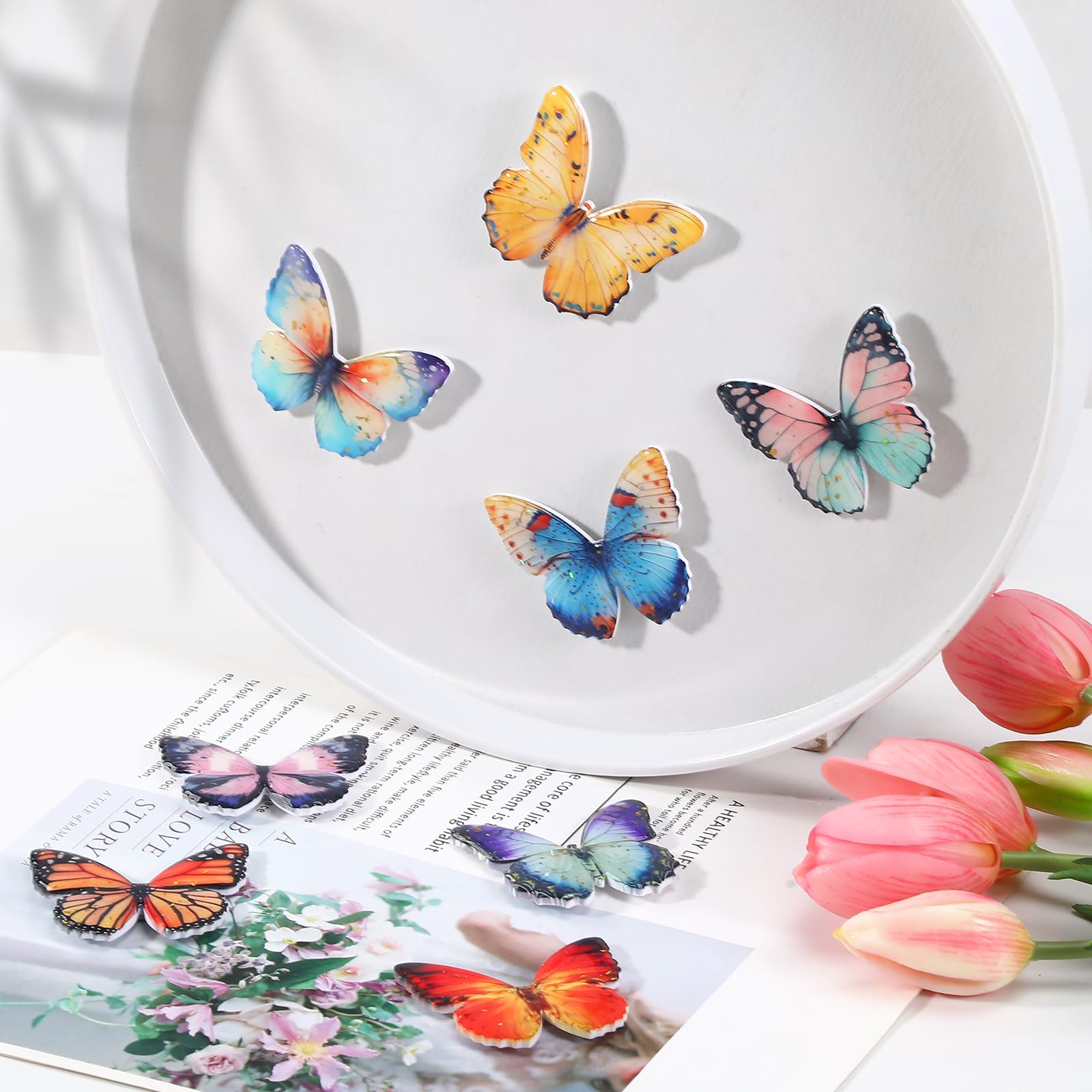 Set of 8 butterfly magnets for notes photos and posters