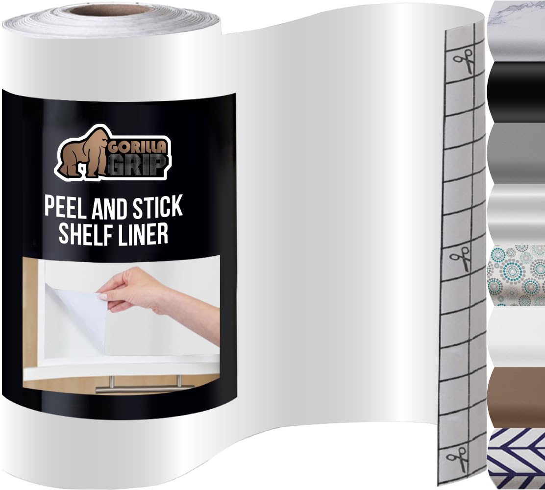 Gorilla Grip Peel and Stick Paper cabinet liner gray 19.7x20