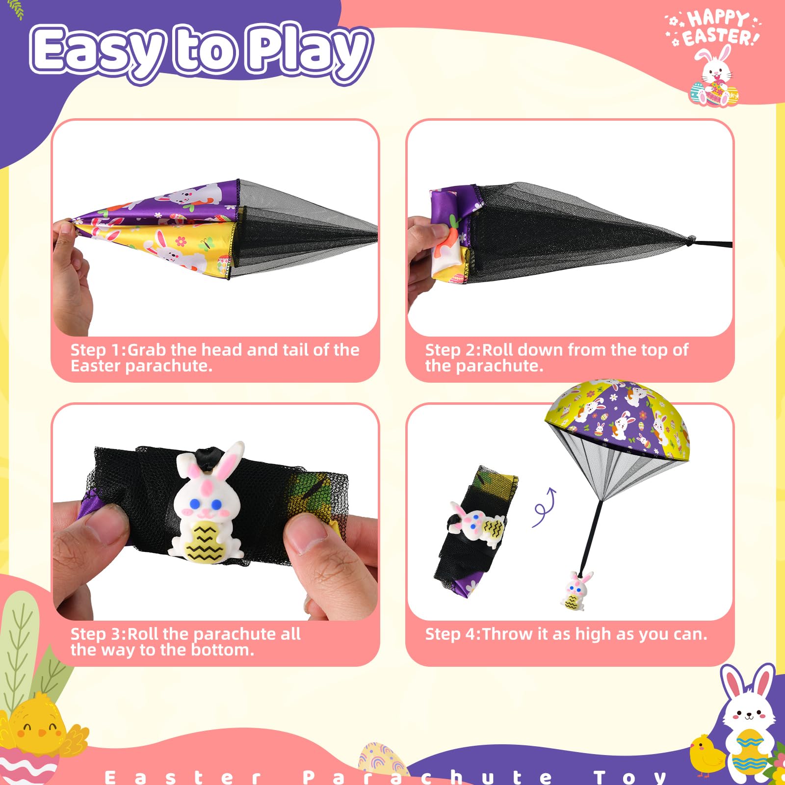 Easter egg hunt parachute toy for children