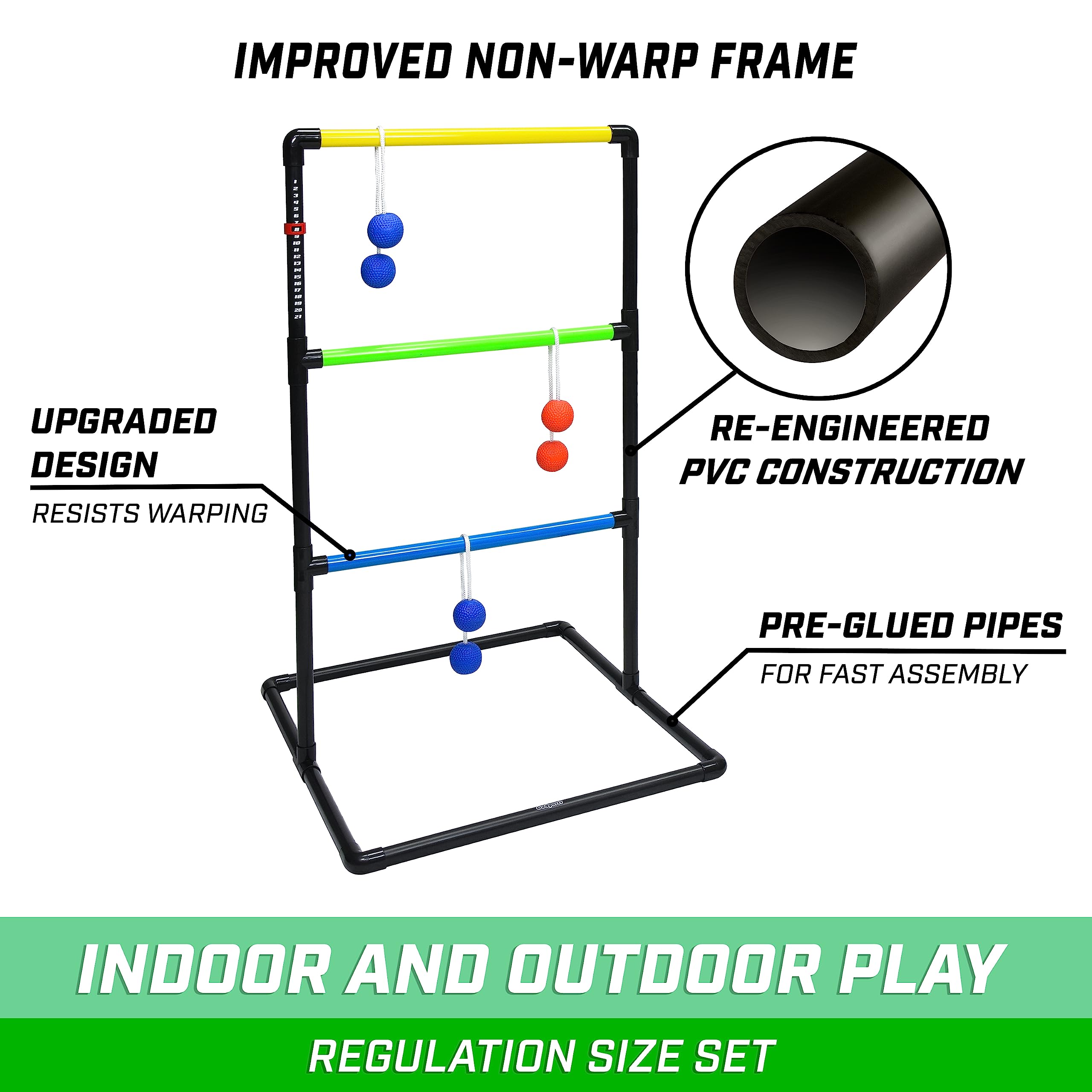 GoSports Ladder Toss Game Set thick PVC tubes design