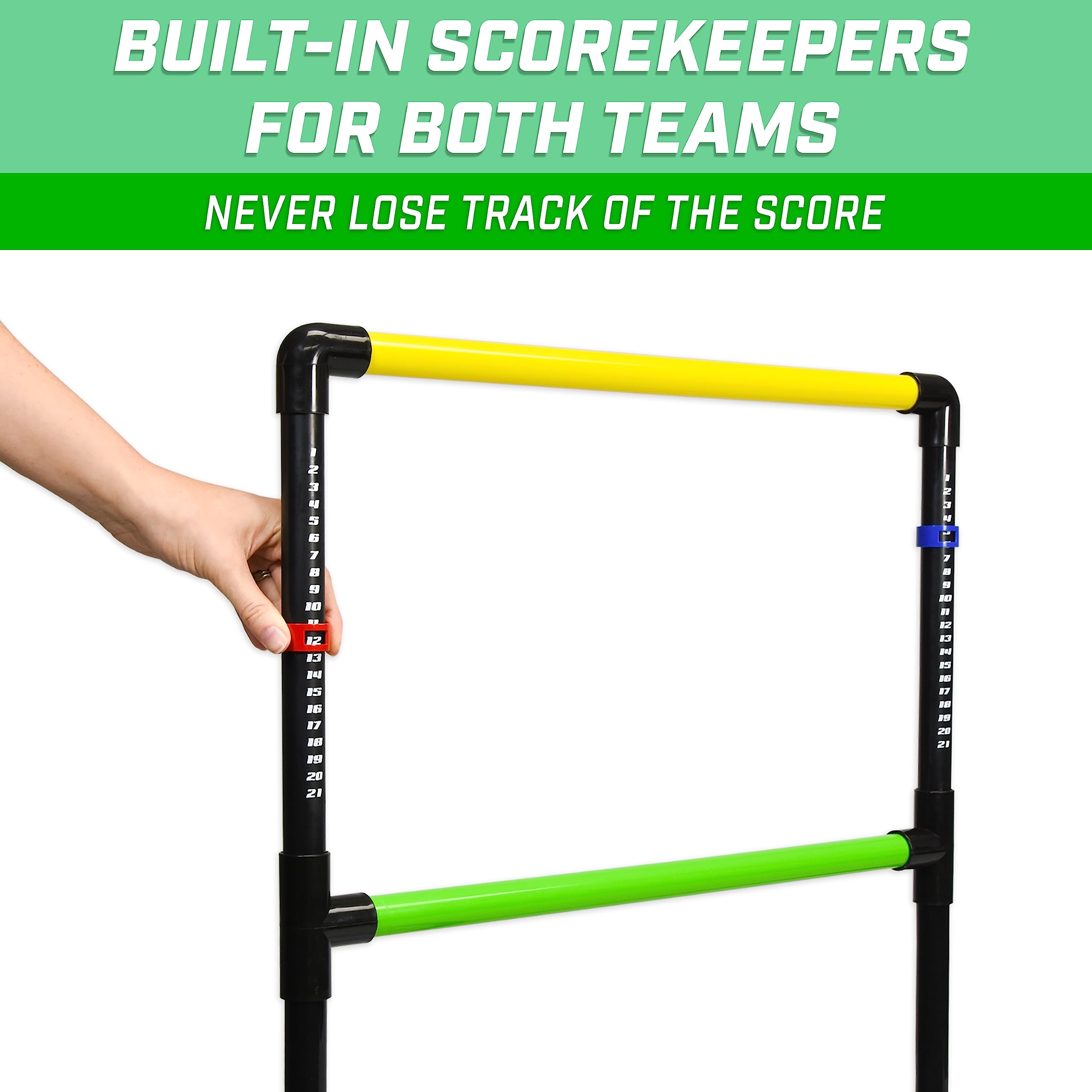 GoSports Ladder Toss Game Set score trackers on targets