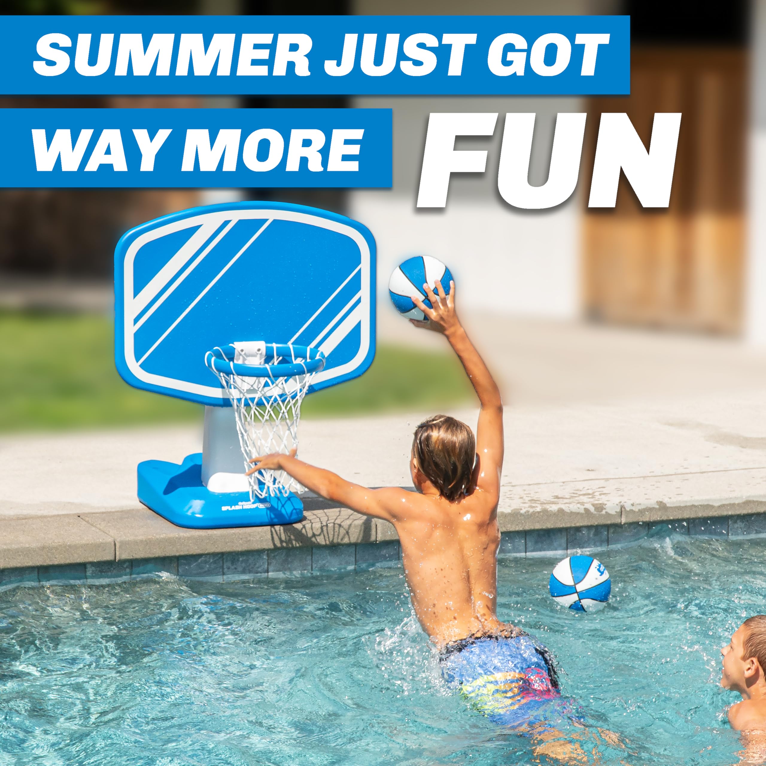 Edge-of-pool placement and quick assembly for Splash Hoop PRO