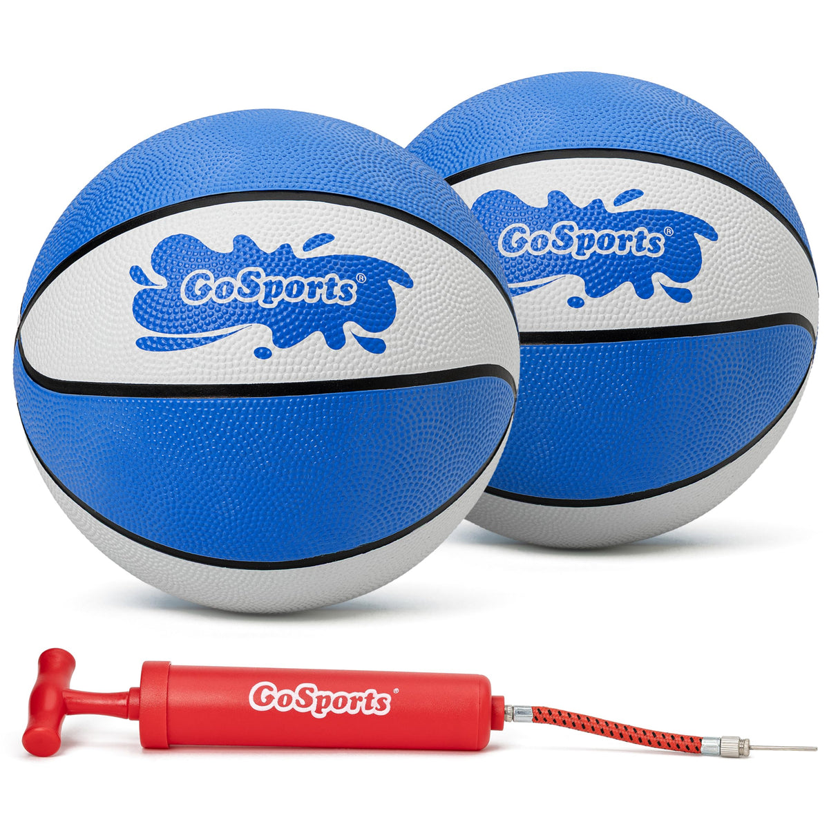 GoSports swimming pool basketballs 6.5 inch three-pack on pool deck
