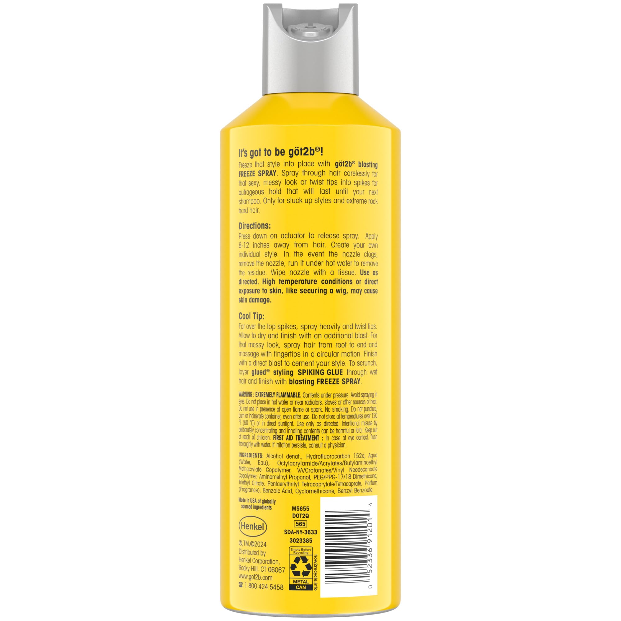 extreme hold hairspray for spikes got2b Glued Blasting Freeze