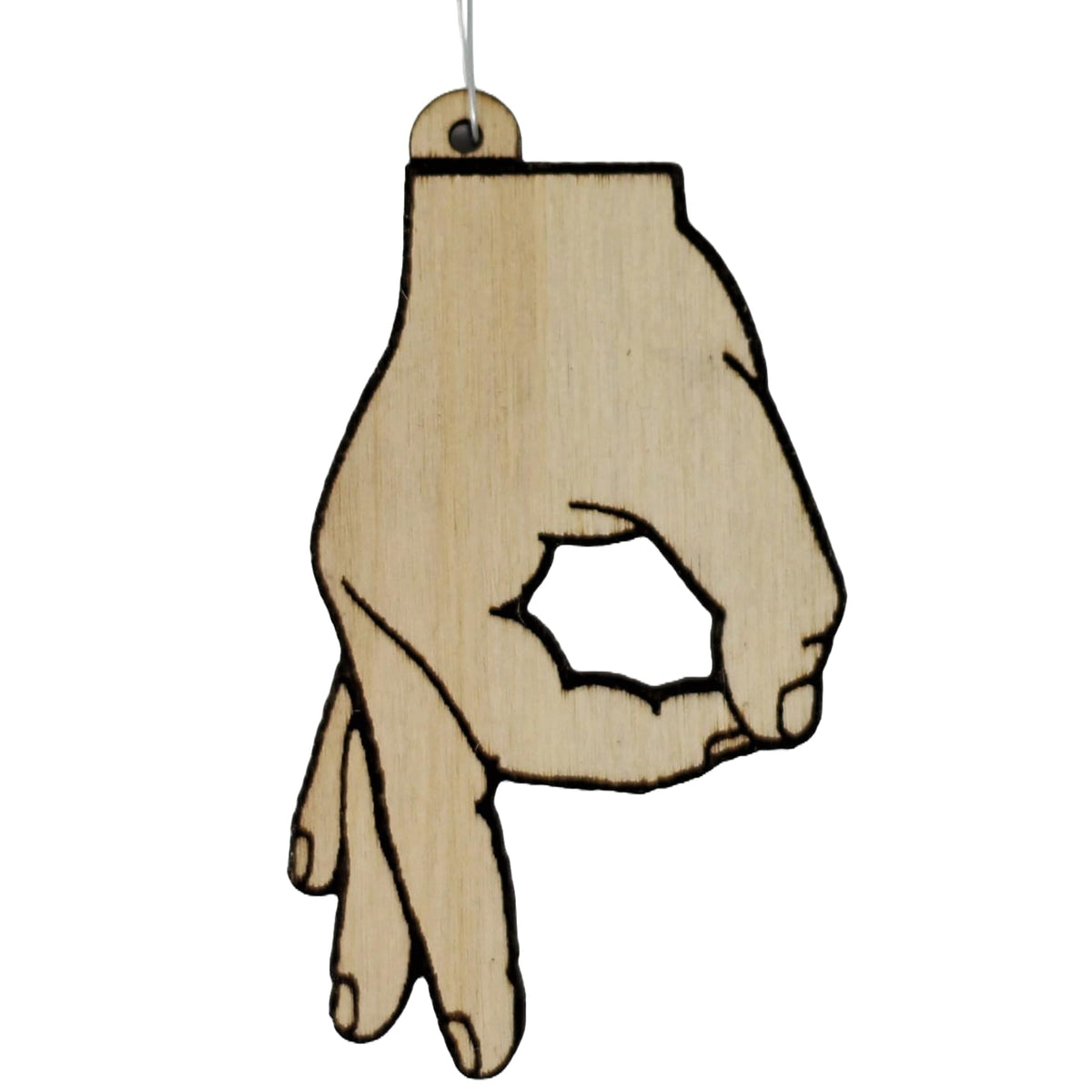 Gotcha' Game OK Hand Meme wood ornament