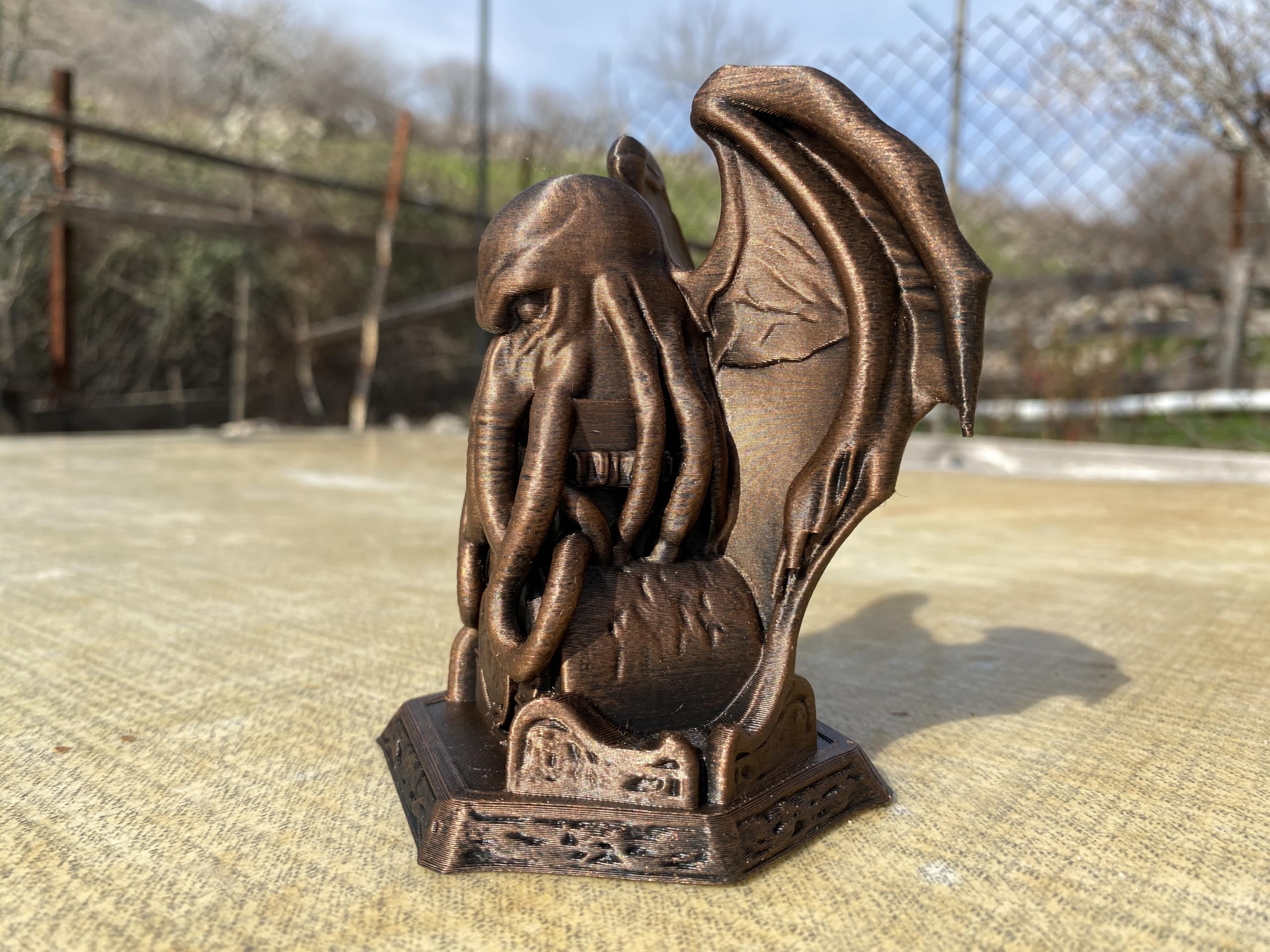 Gothic home decor Cthulhu figurine on display