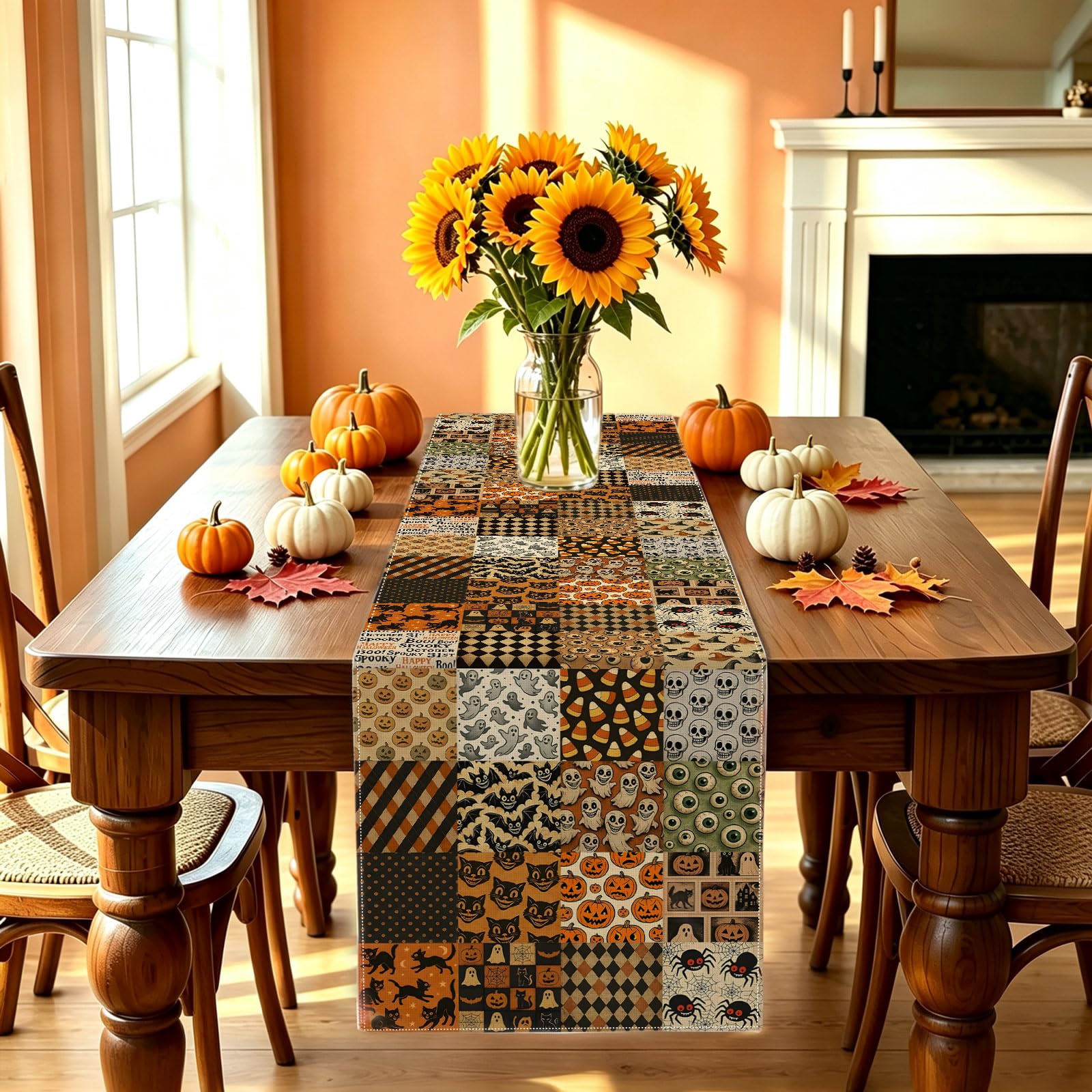 Gothic Spooky patchwork design table runner