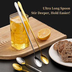gold and silver ice tea spoons from set of 4