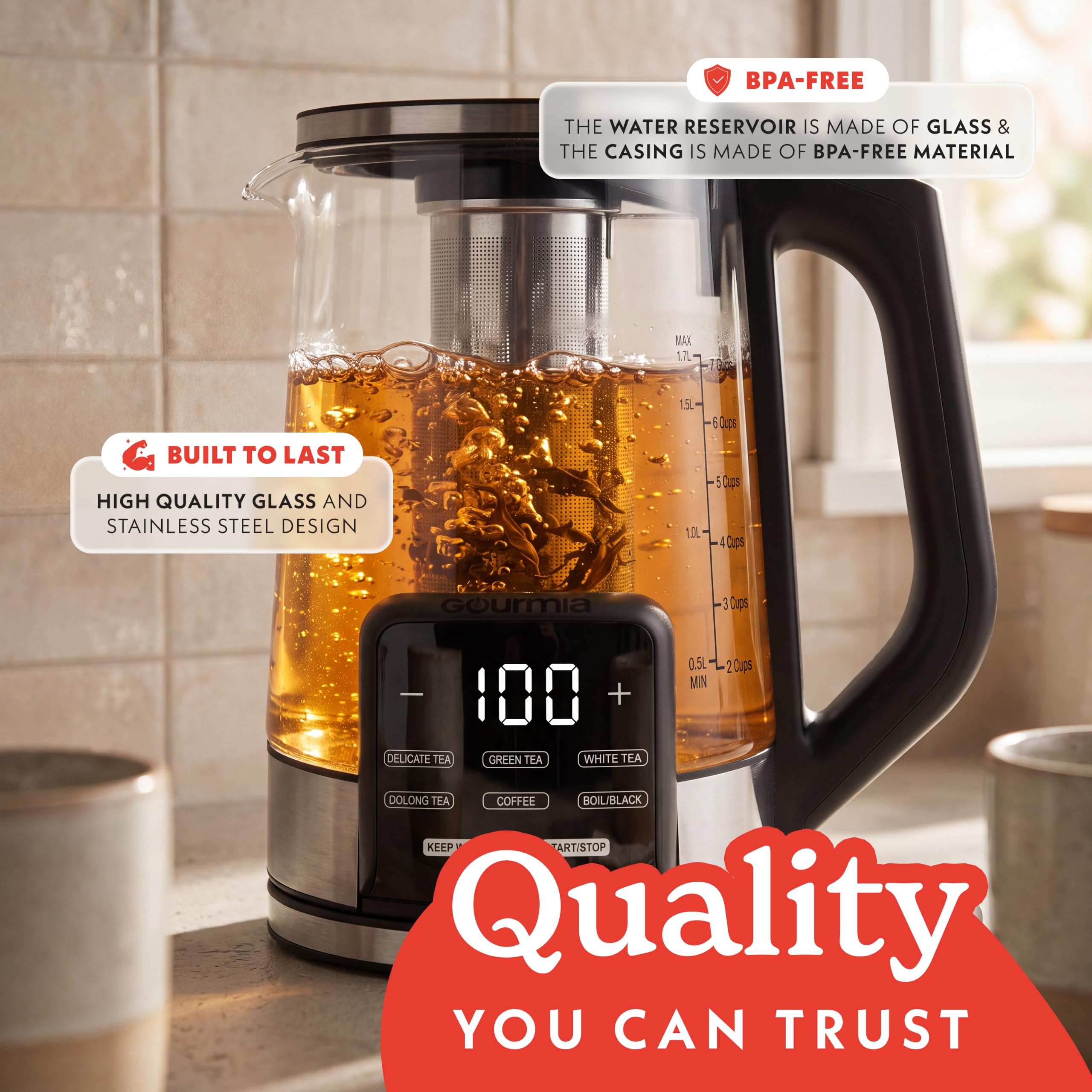 White Tea preset Gourmia kettle