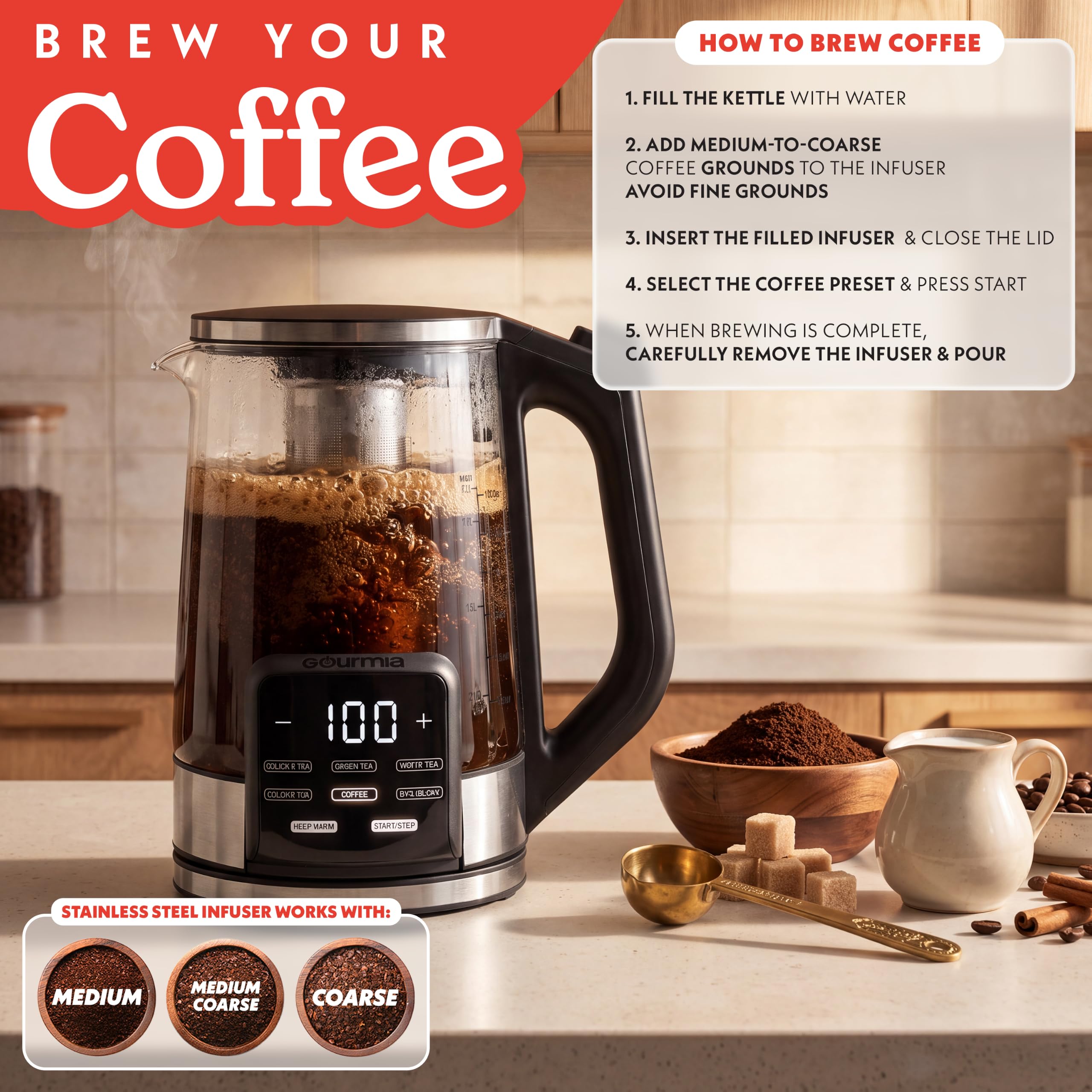 Oolong Tea preset Gourmia kettle