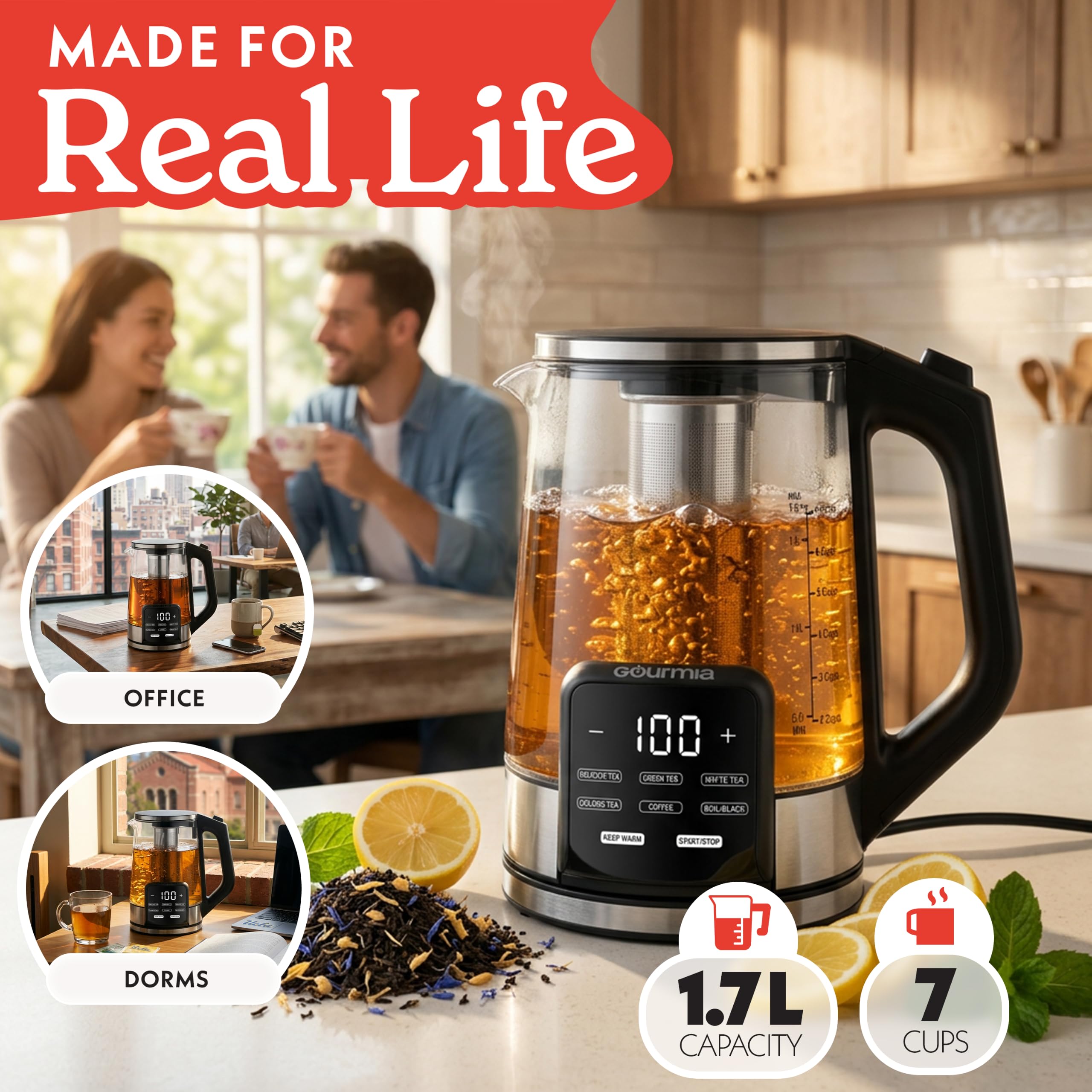 Green Tea preset Gourmia kettle