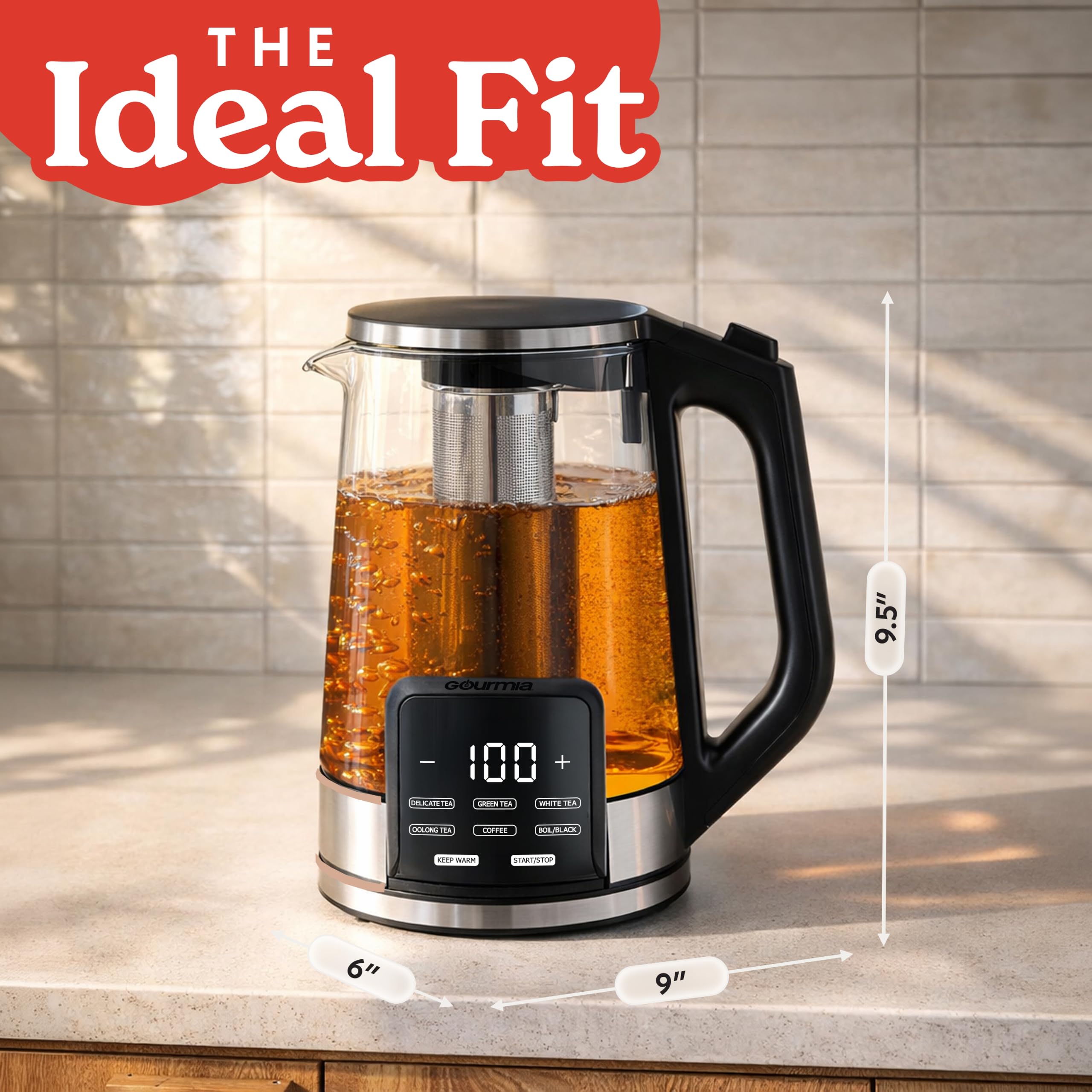 Boil/Black Tea preset Gourmia kettle