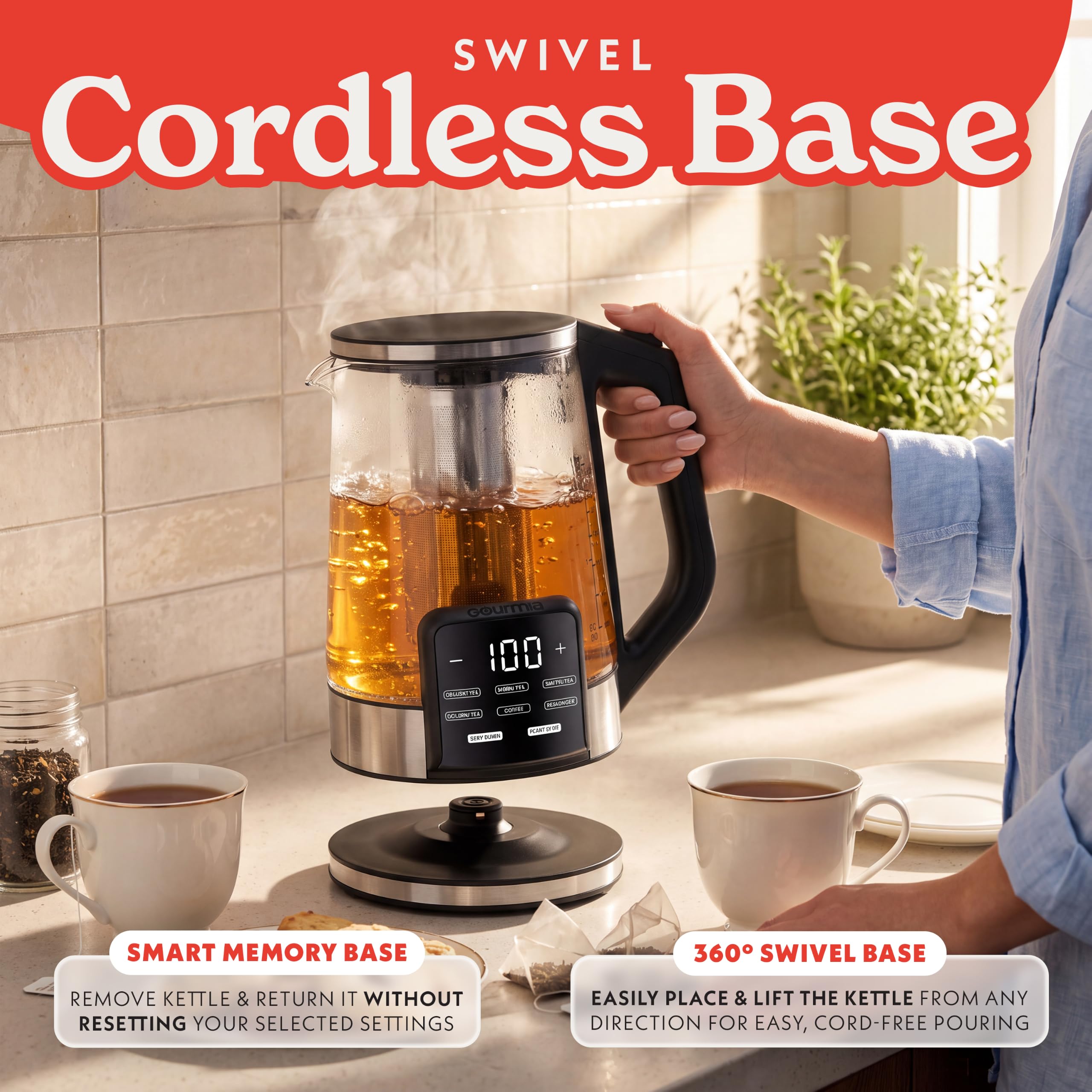 Delicate Tea preset Gourmia kettle