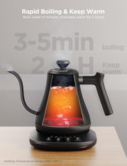 Kettle connectivity showing WiFi and Bluetooth control