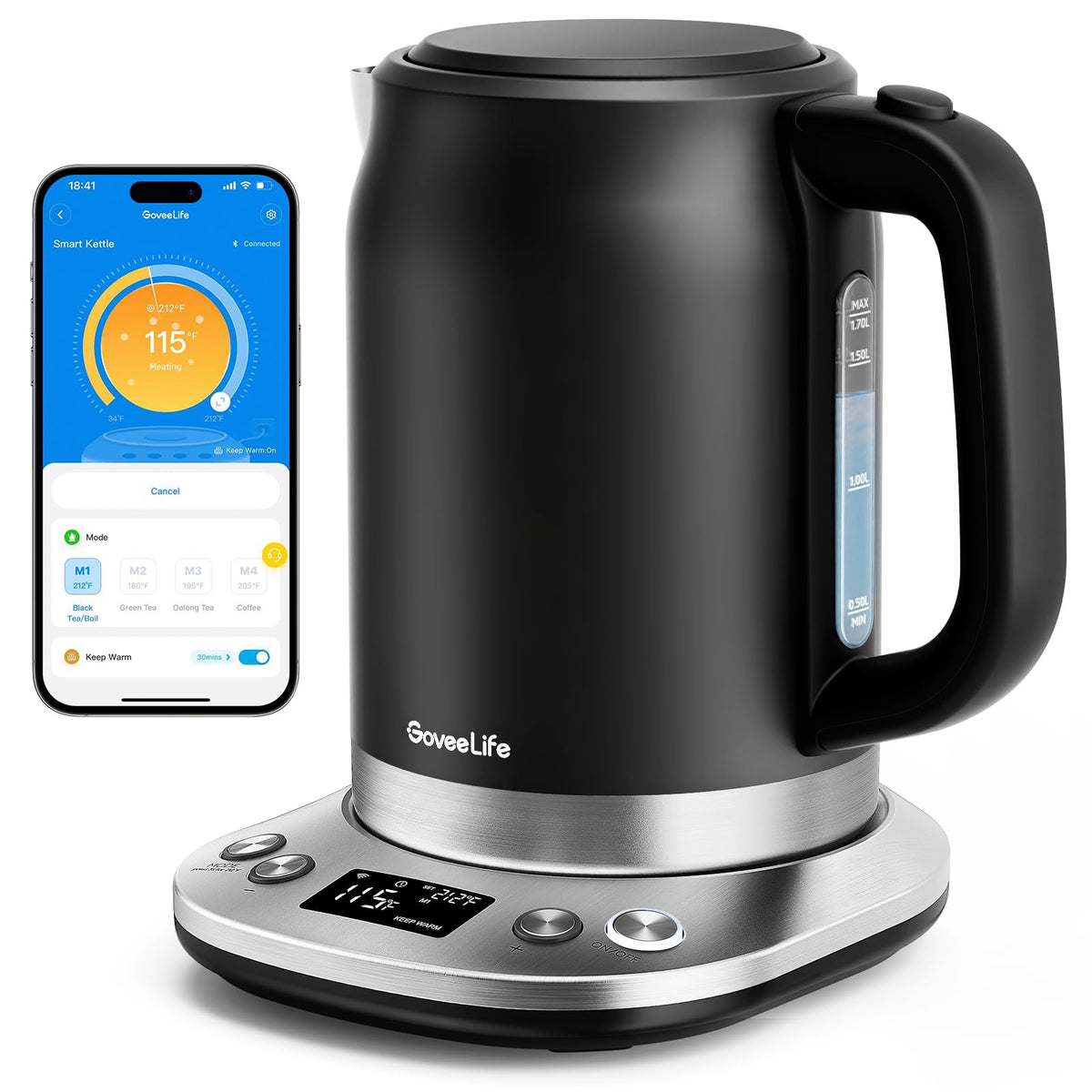 GoveeLife smart electric kettle 1.7L capacity