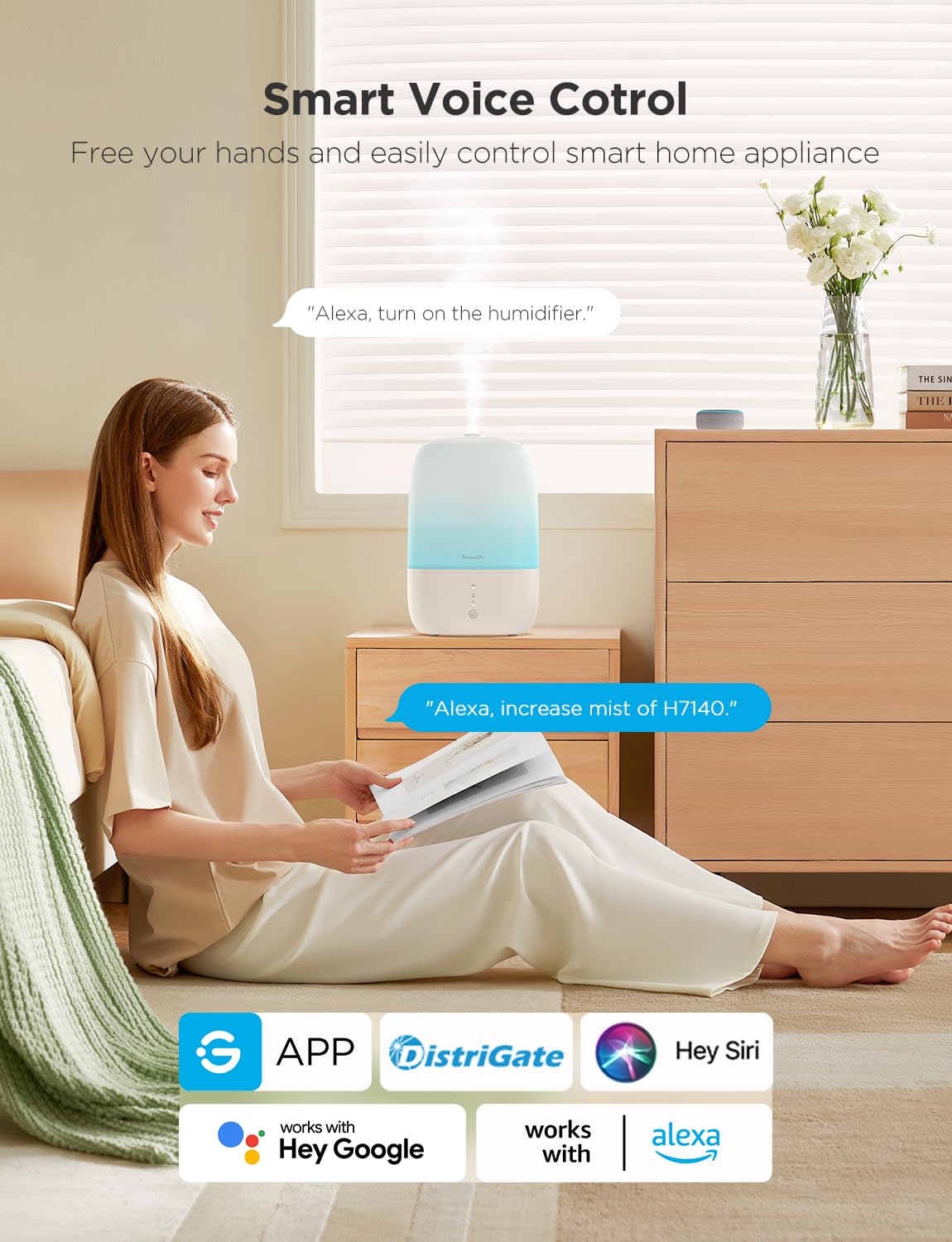 GoveeLife humidifier with Alexa compatibility close up