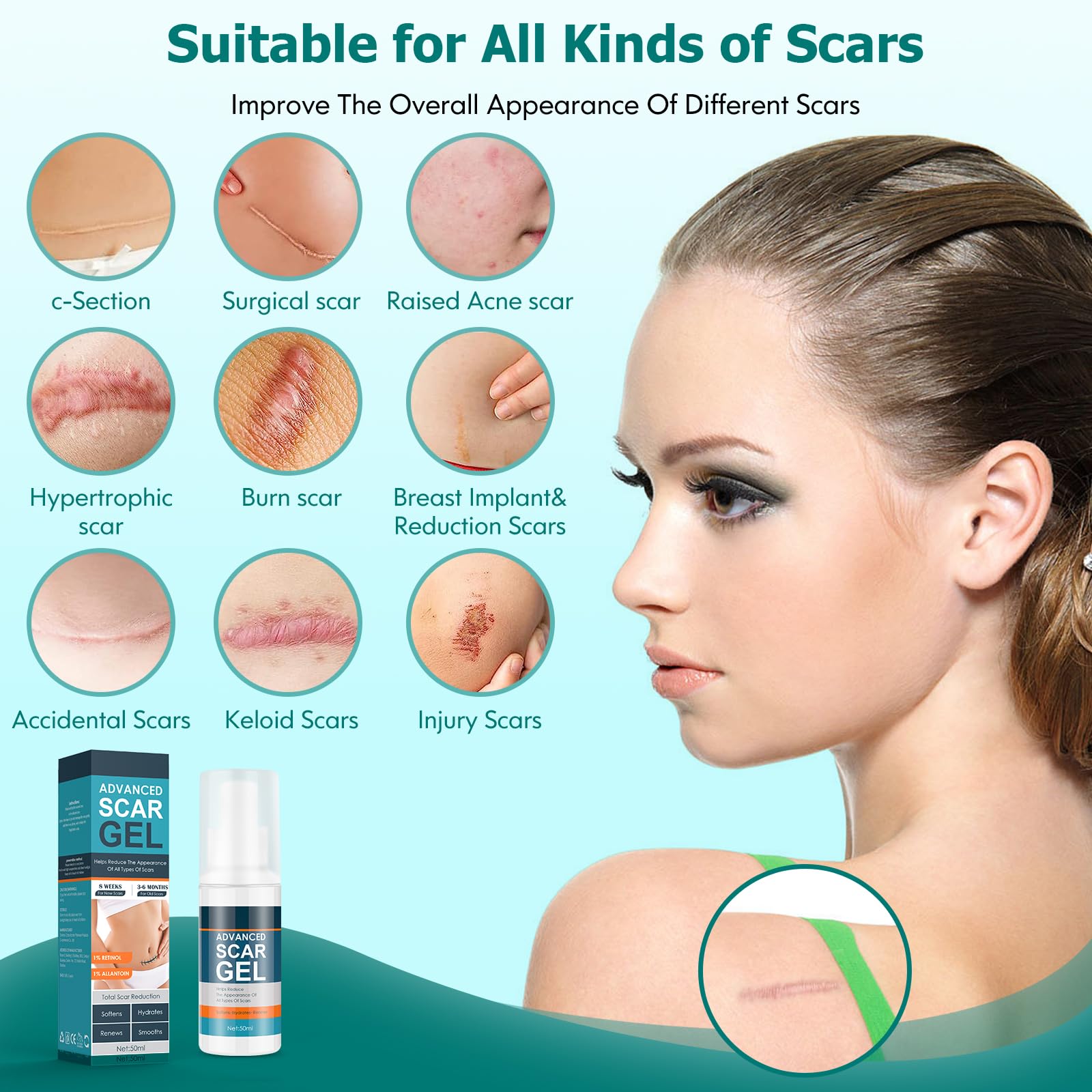 Gowgaw Scar Gel suitable for face and body
