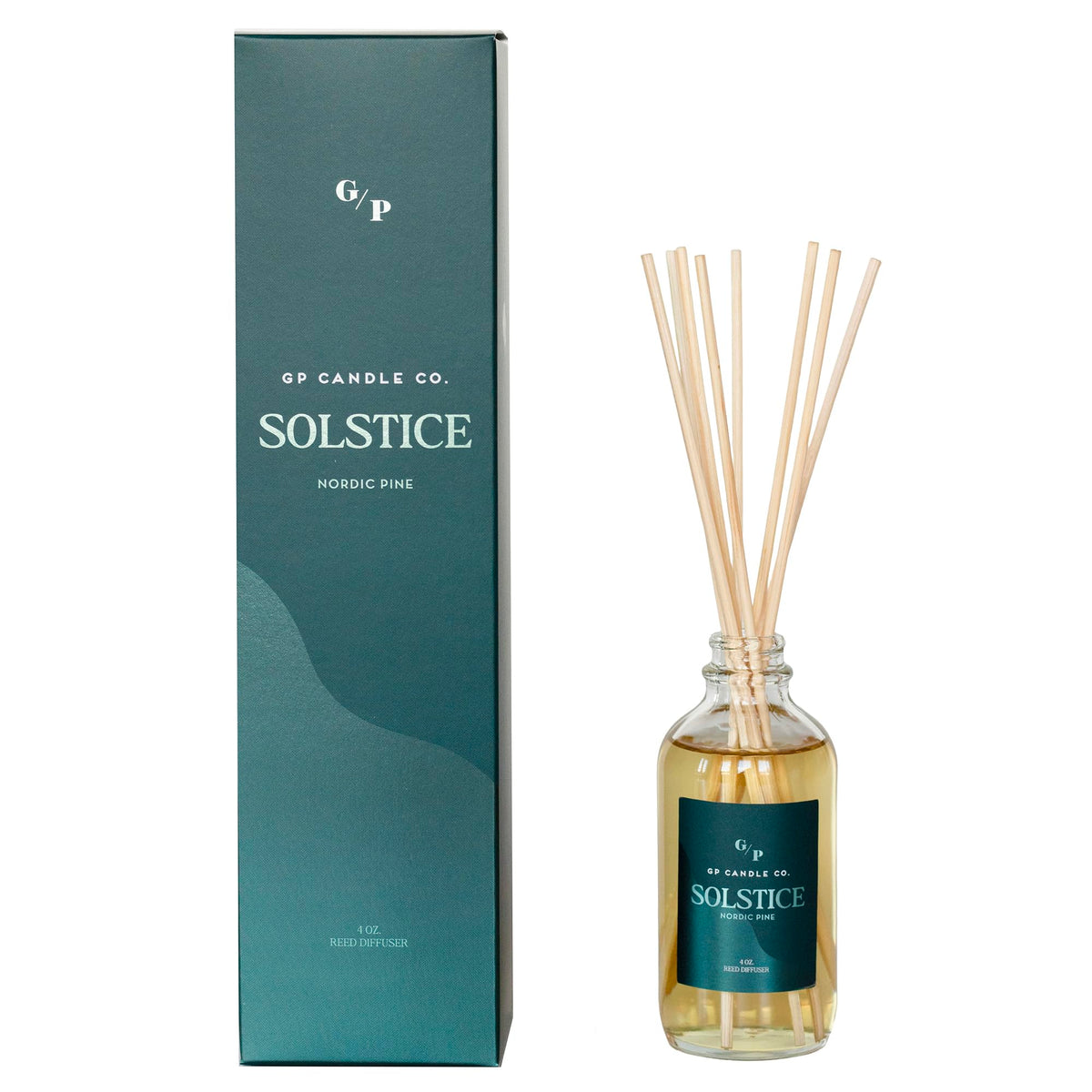 GP Candle Co Solstice Nordic Pine diffuser bottle 4 oz